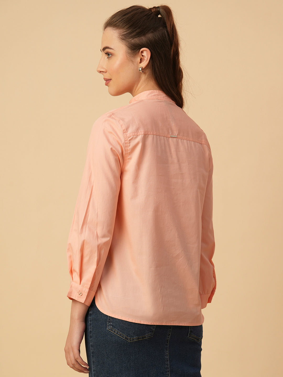 POPLIN PLEATED YOKE SHIRT