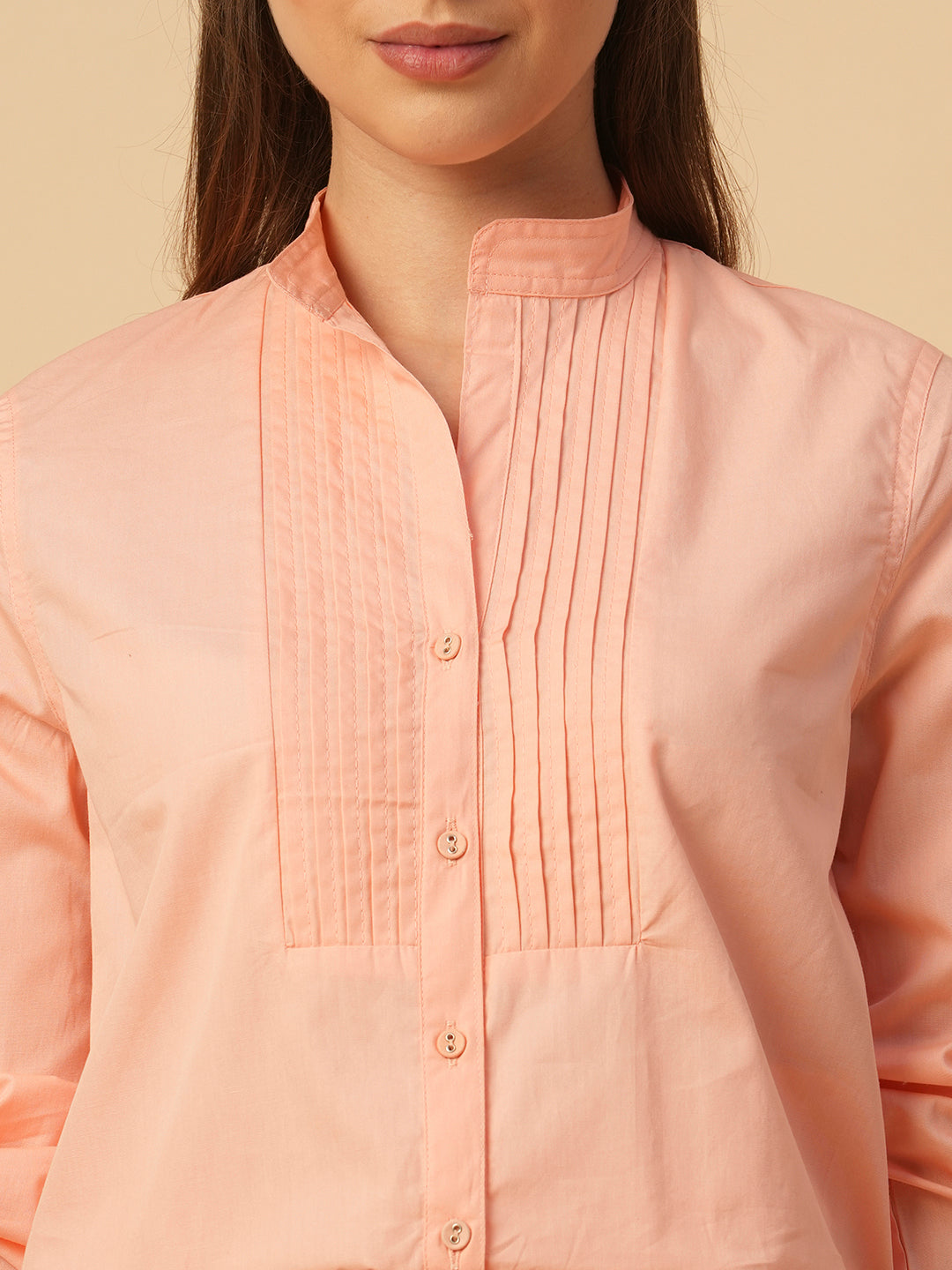 POPLIN PLEATED YOKE SHIRT