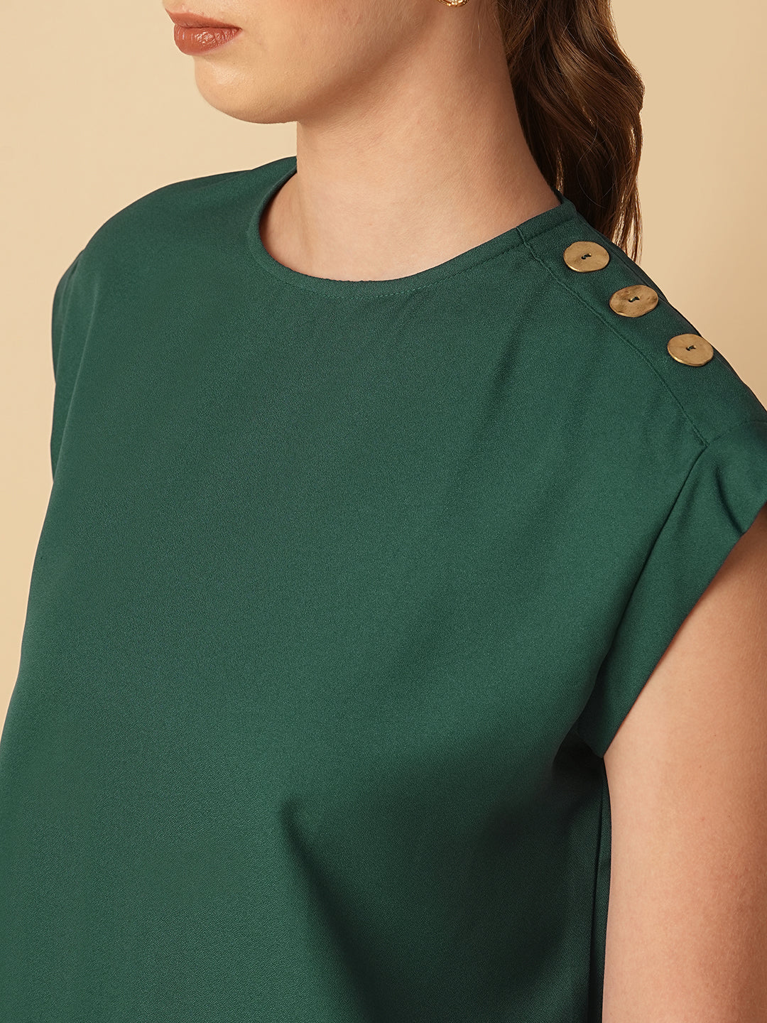 DROP SHOULDER EALSTICATED HEM TOP