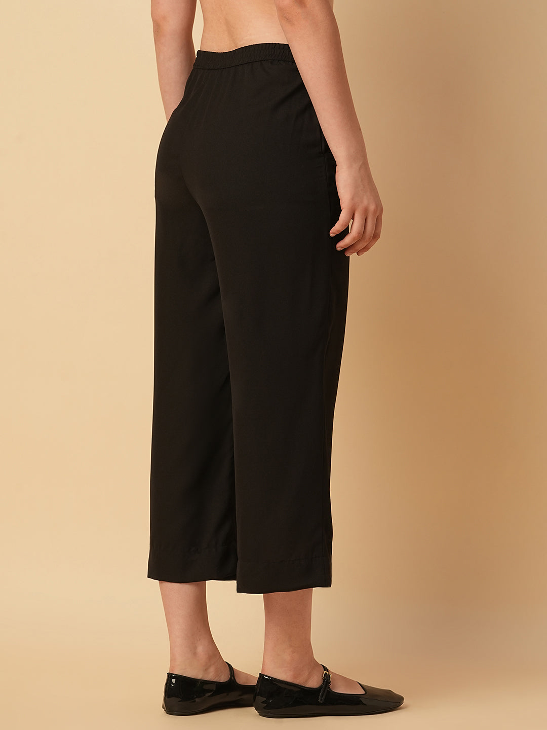 MOSS CREPE STRAIGHT LEG CROPPED PANTS