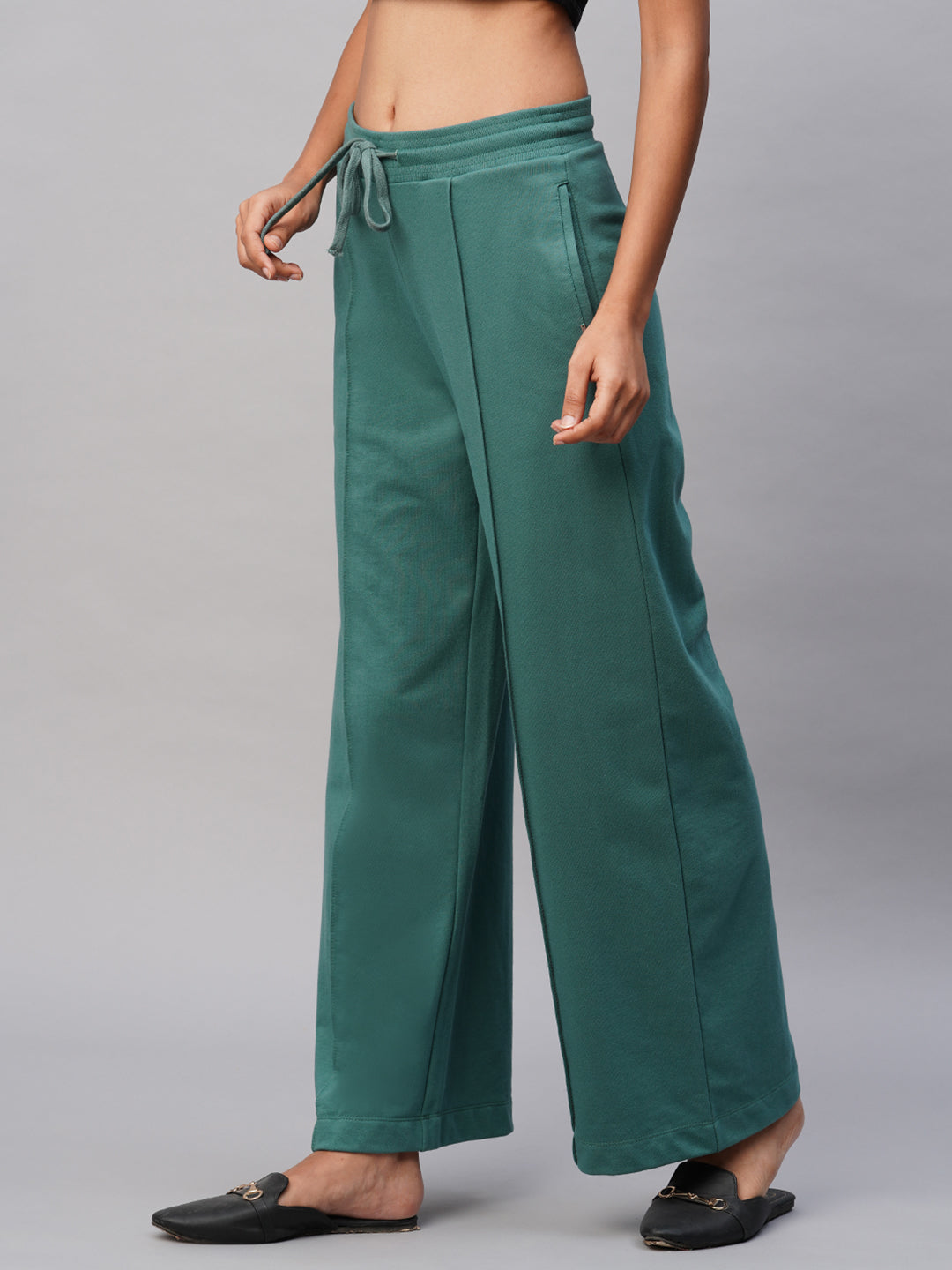 French Terry Knit Wide Leg Lounge Pants