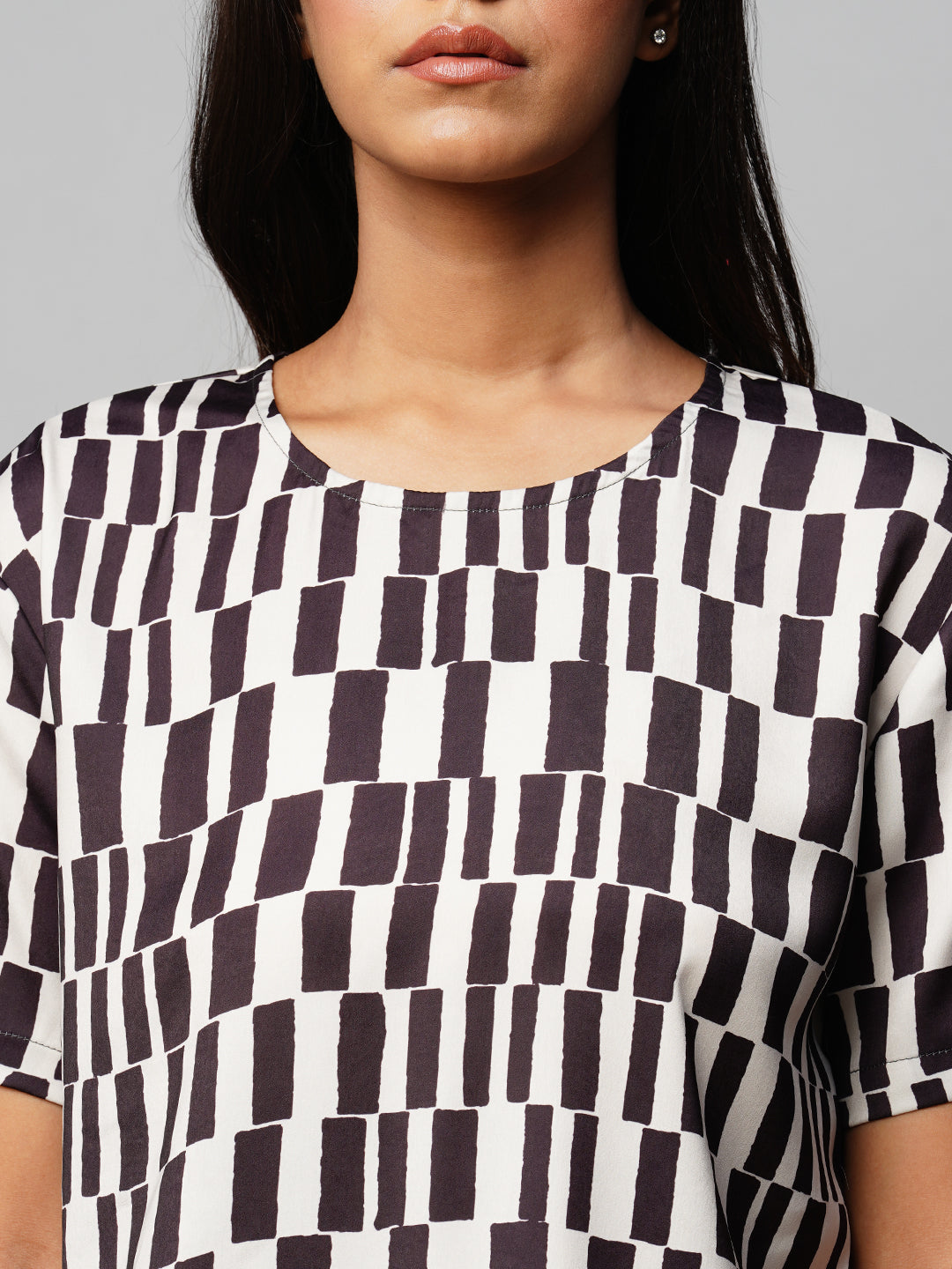 SATIN PRINTED BOXY TOP