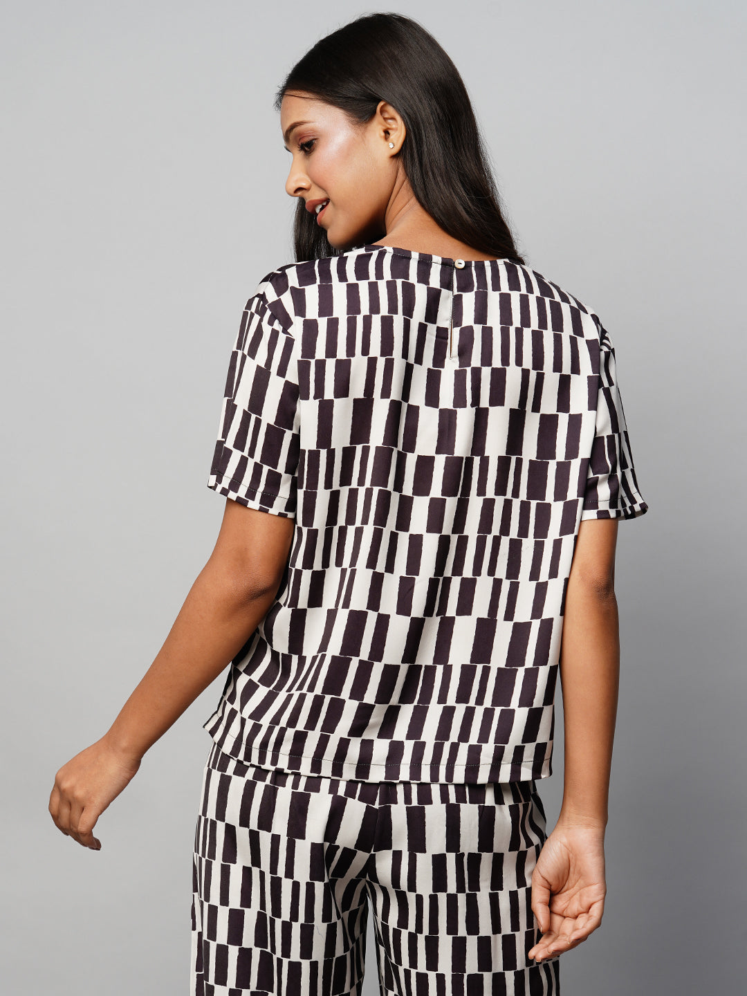 SATIN PRINTED BOXY TOP