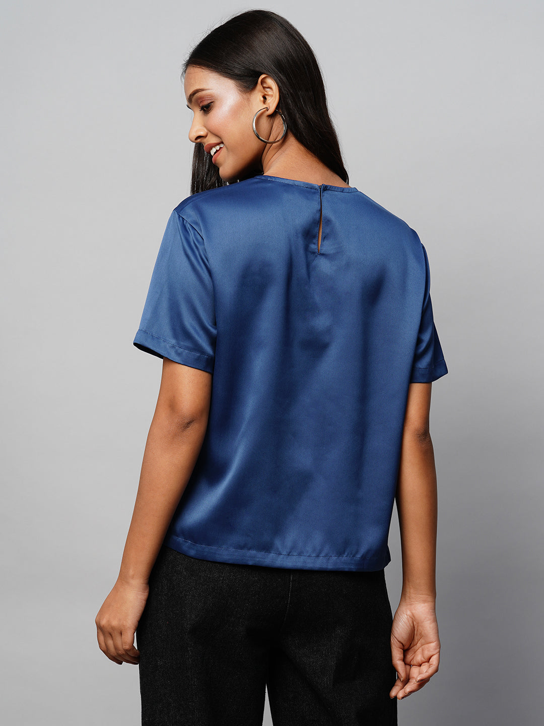 Satin Silk Box Crop Top