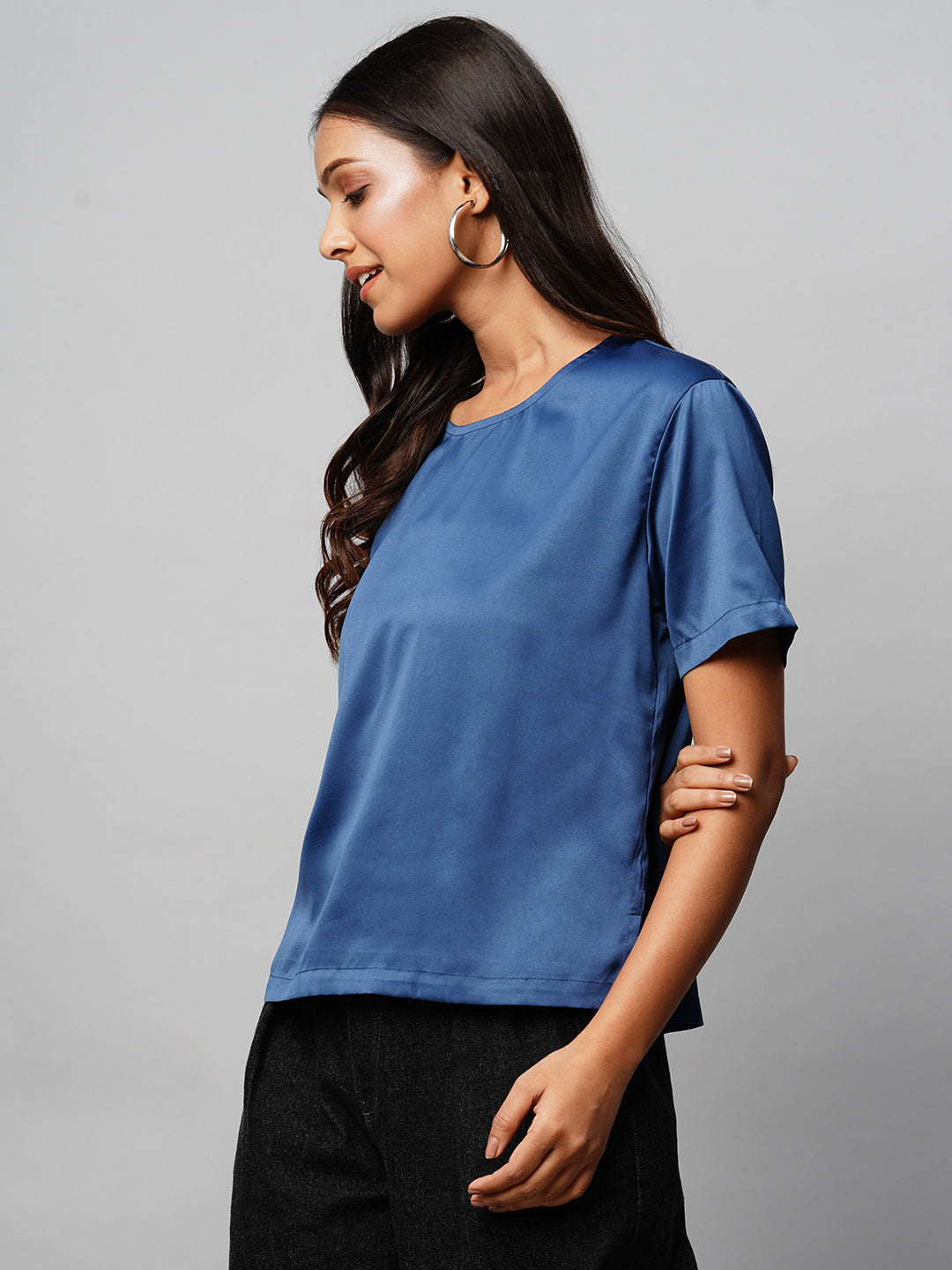 Satin Silk Box Crop Top