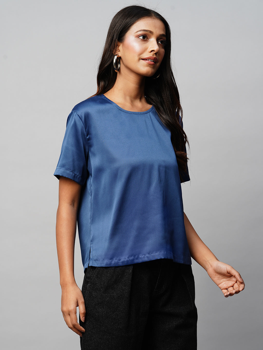 Satin Silk Box Crop Top