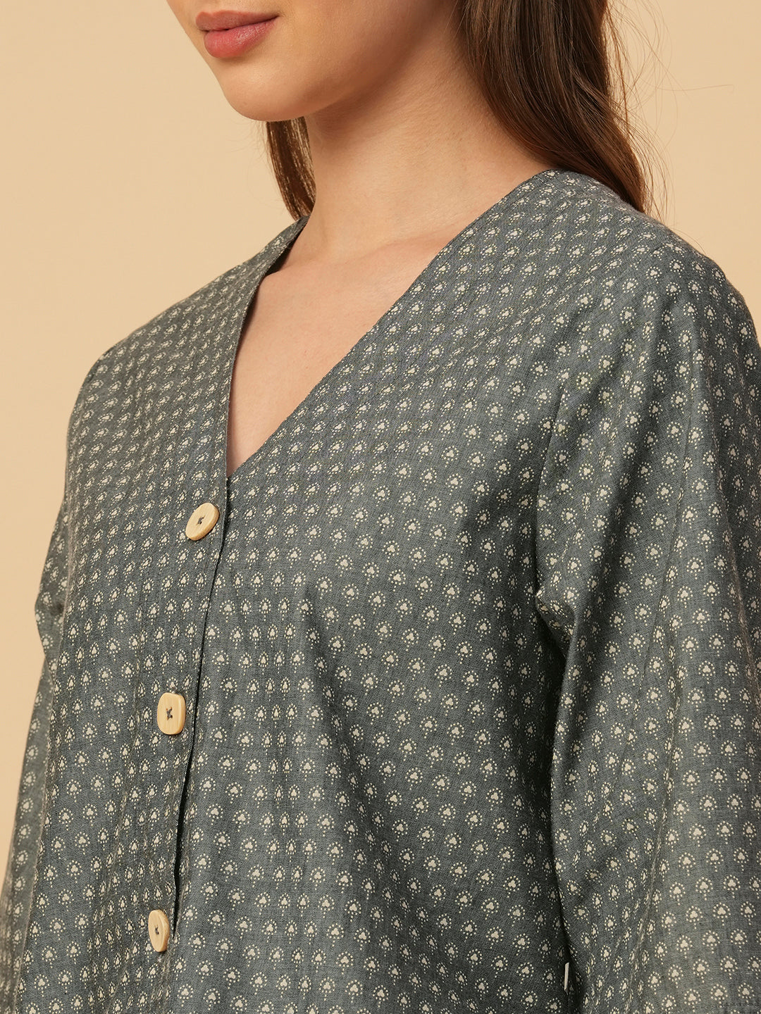 PRINTED CHAMBRAY LOUNGE SET
