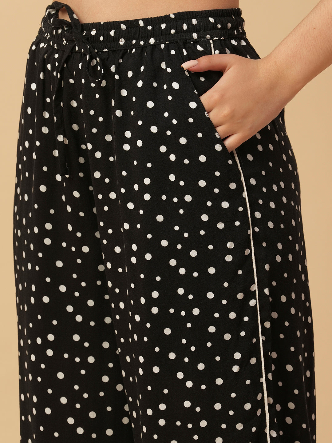 PRINTED VISCOSE WIDE LEG PJ'S