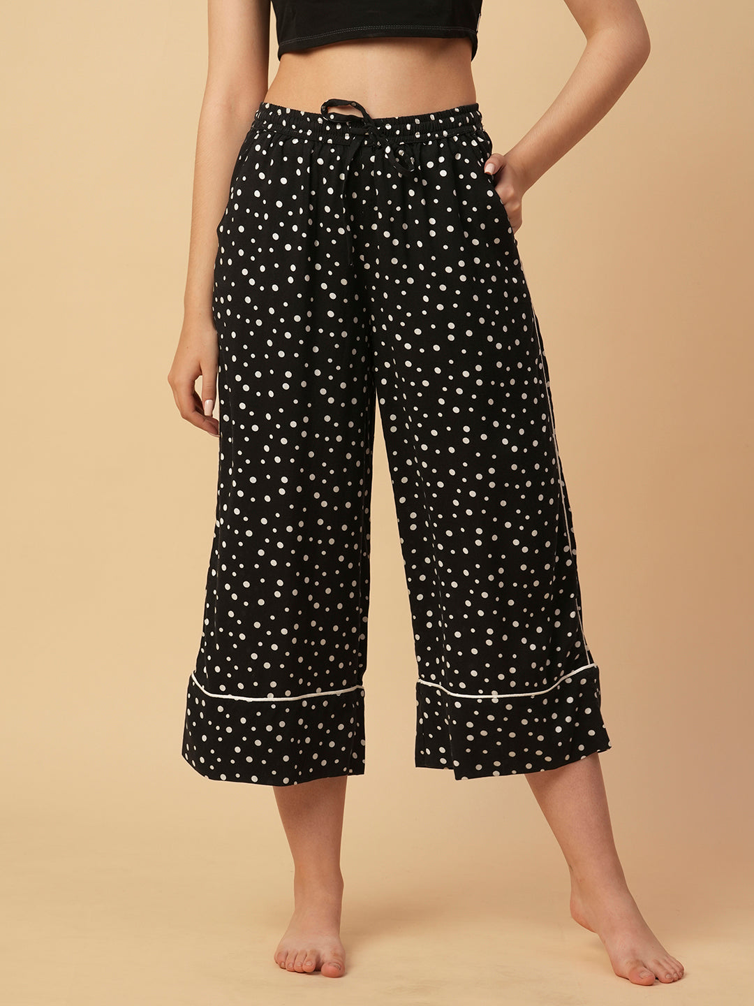 PRINTED VISCOSE WIDE LEG PJ'S