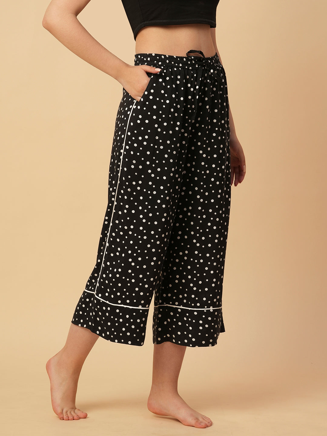 PRINTED VISCOSE WIDE LEG PJ'S