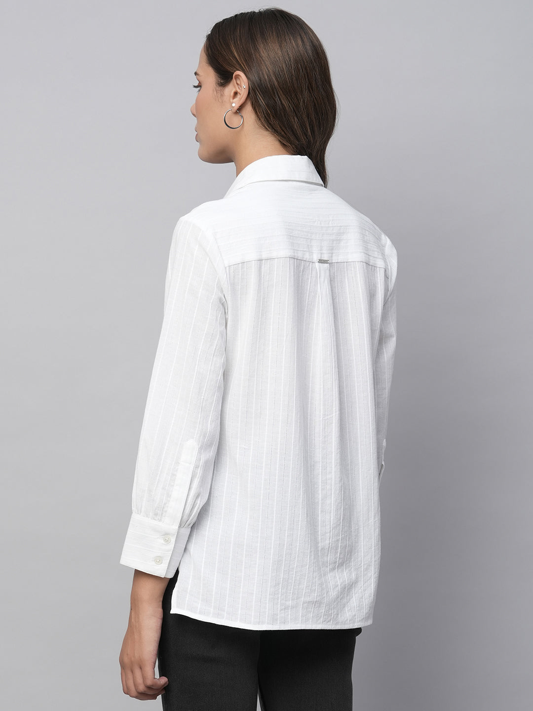 Viscose Dobby Essential White Shirt