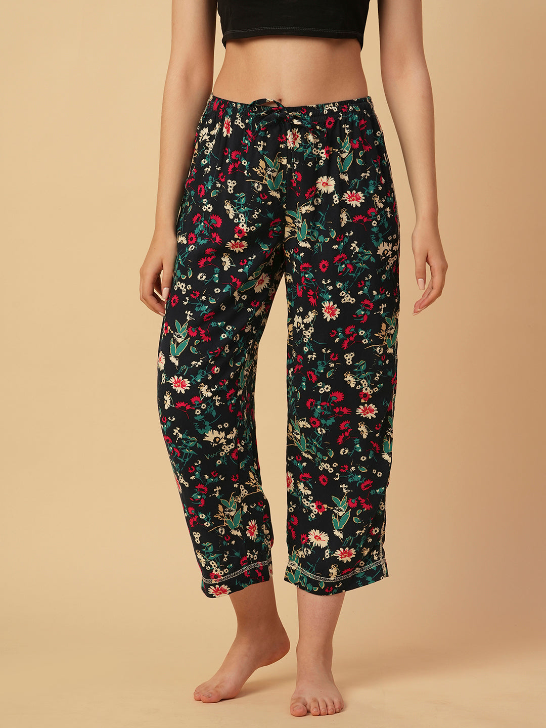 PRINTED VISCOSE CROPPED PJ'S
