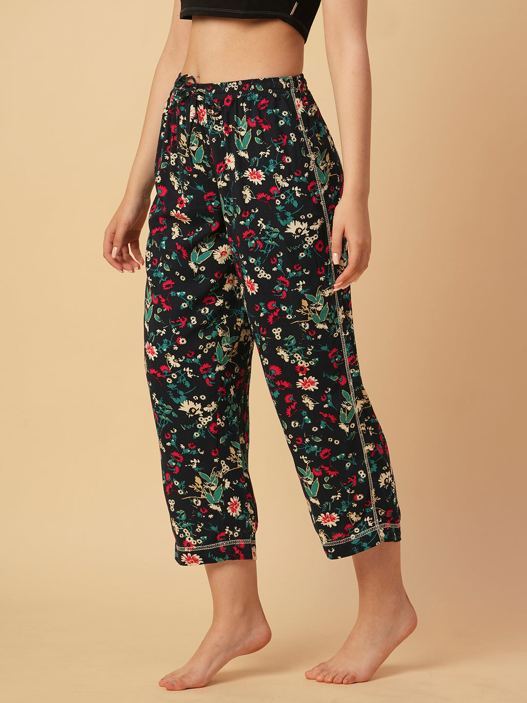 PRINTED VISCOSE CROPPED PJ'S