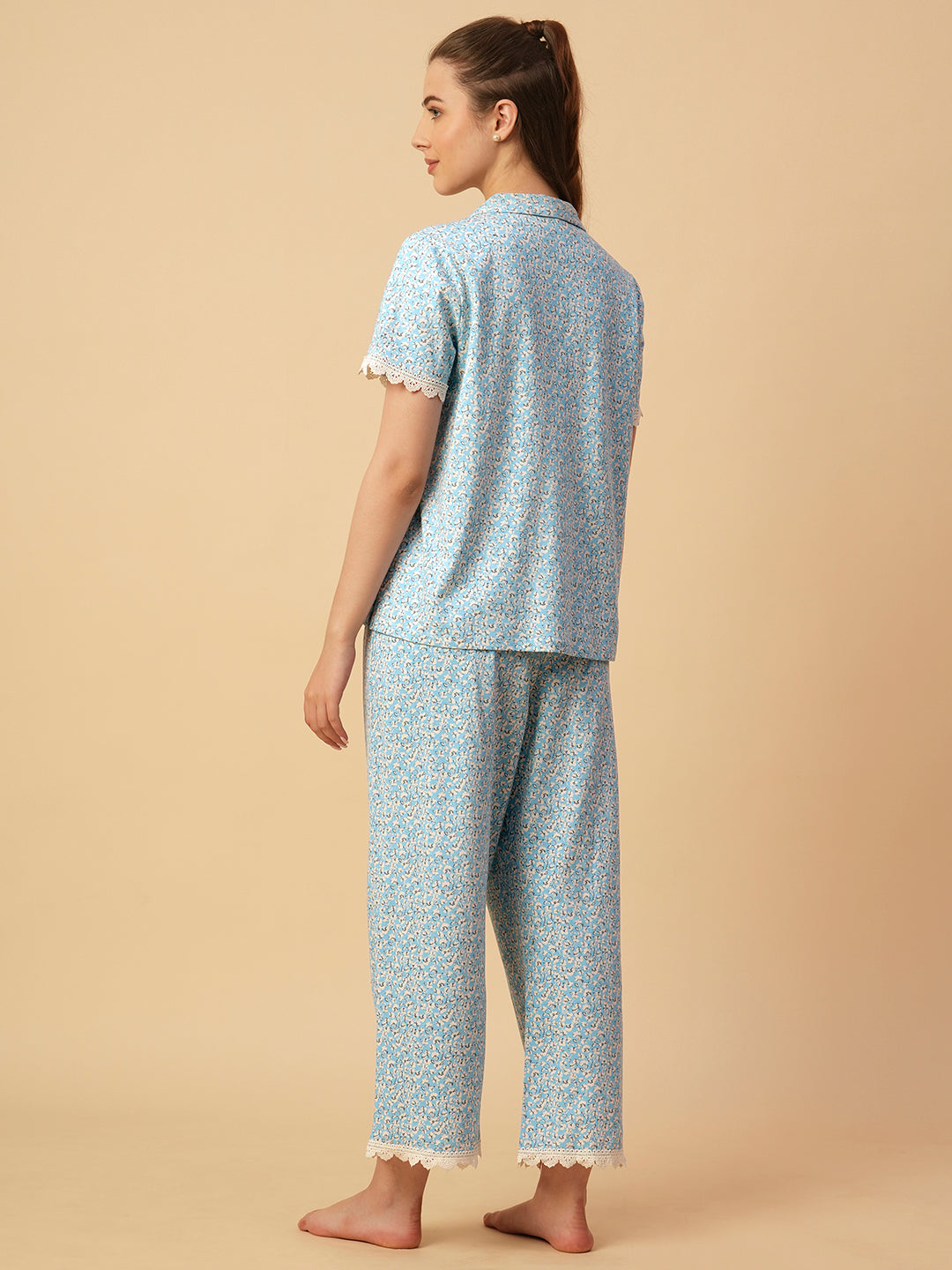 FLORAL PRINTED JERSEY NIGHTSUIT
