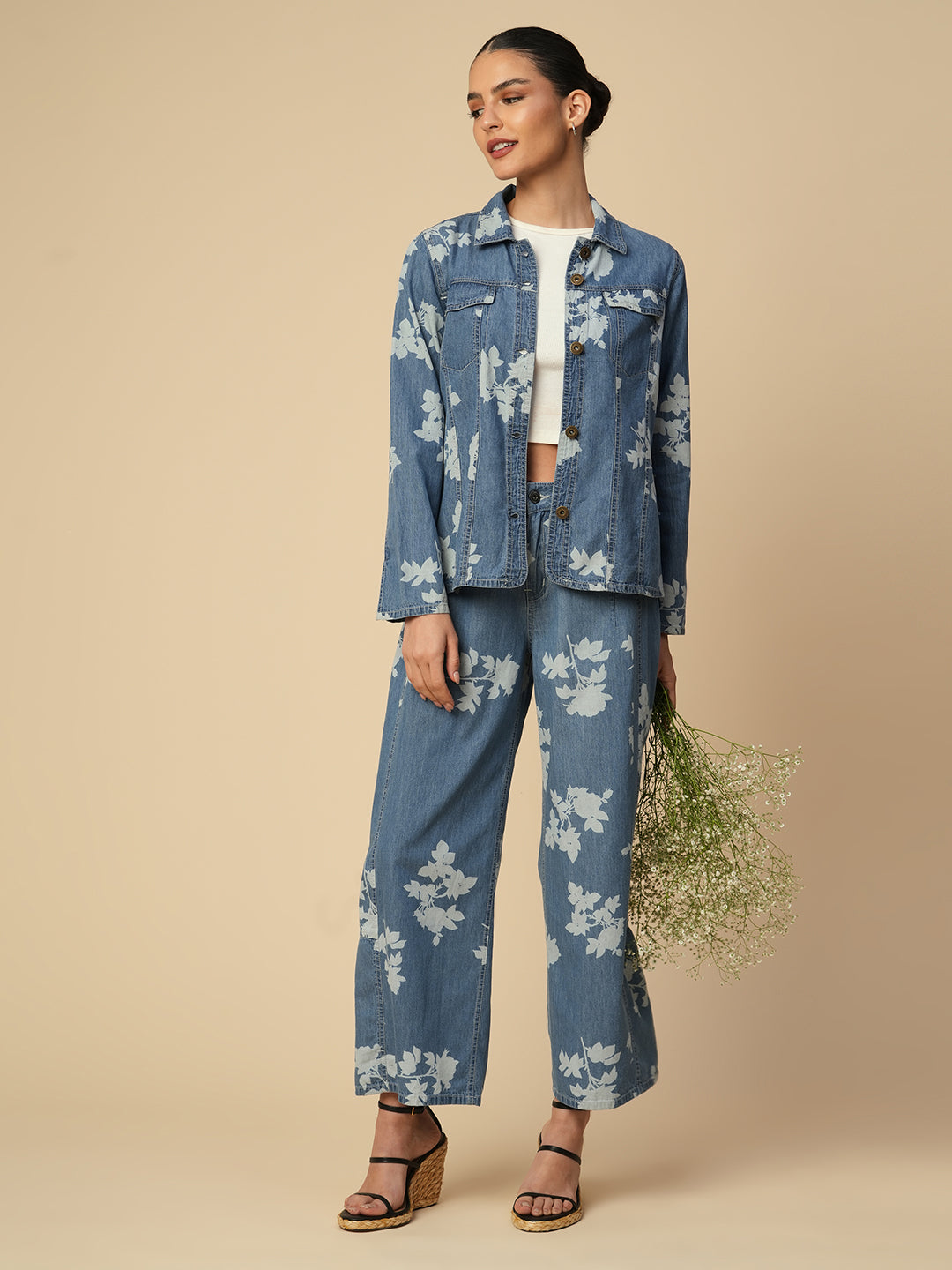 PRINTED DENIM SHACKET