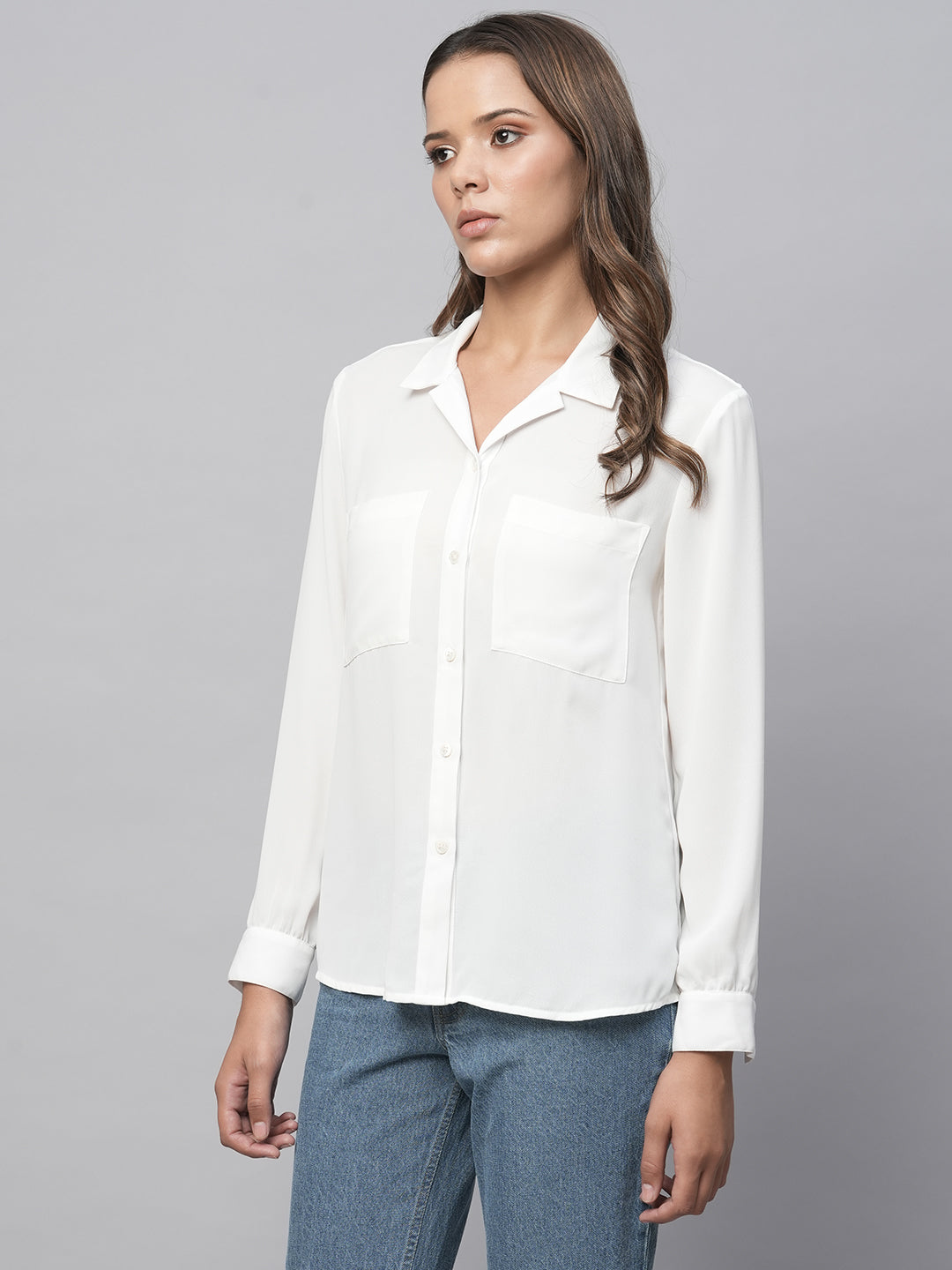 Twill Dobby Slim Fit Fluid Shirt