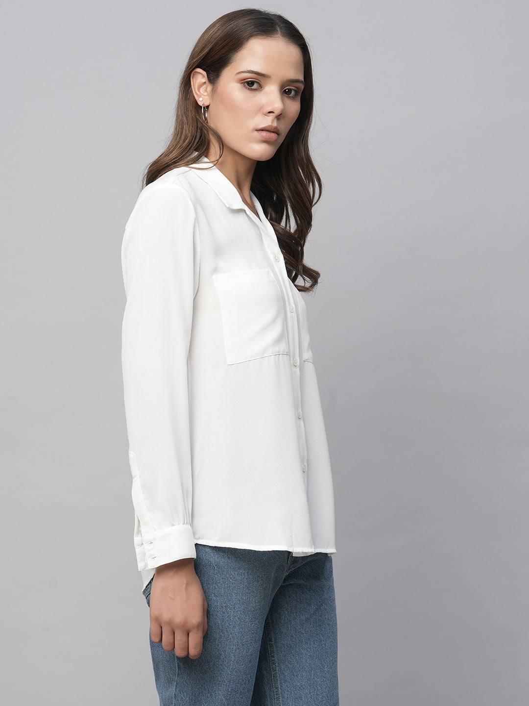 Twill Dobby Slim Fit Fluid Shirt