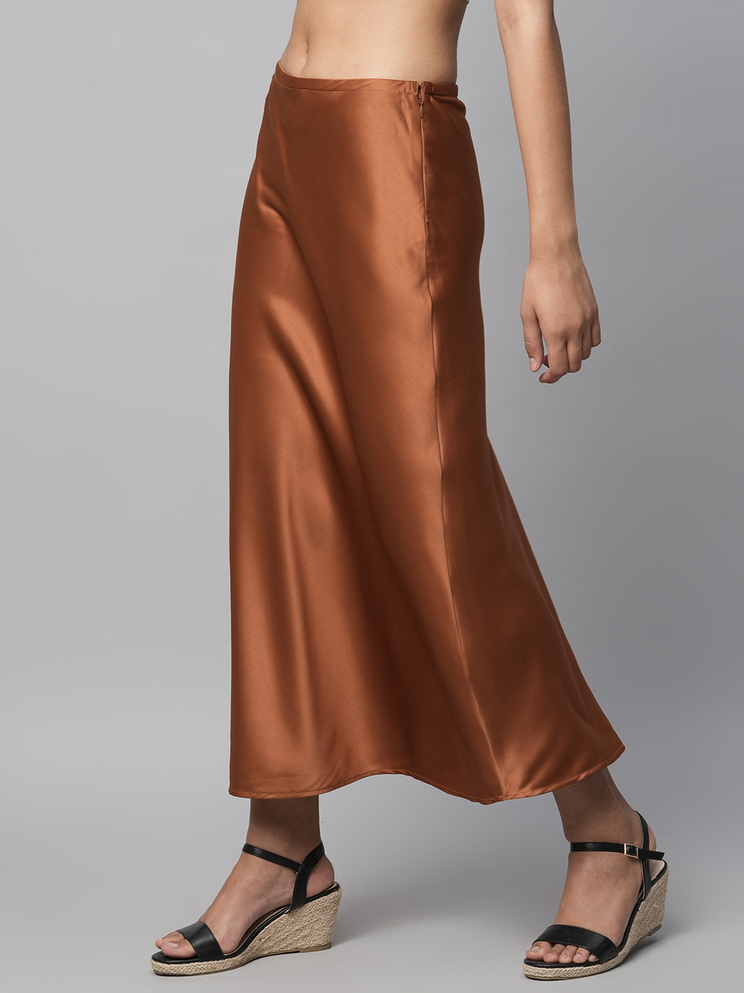 Silk Satin Bias Cut Skirt