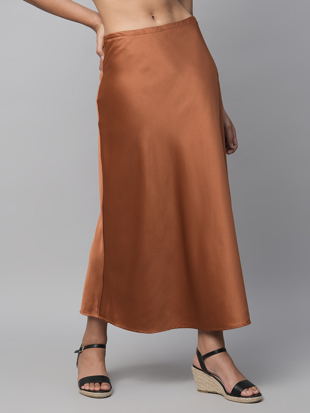 Silk Satin Bias Cut Skirt