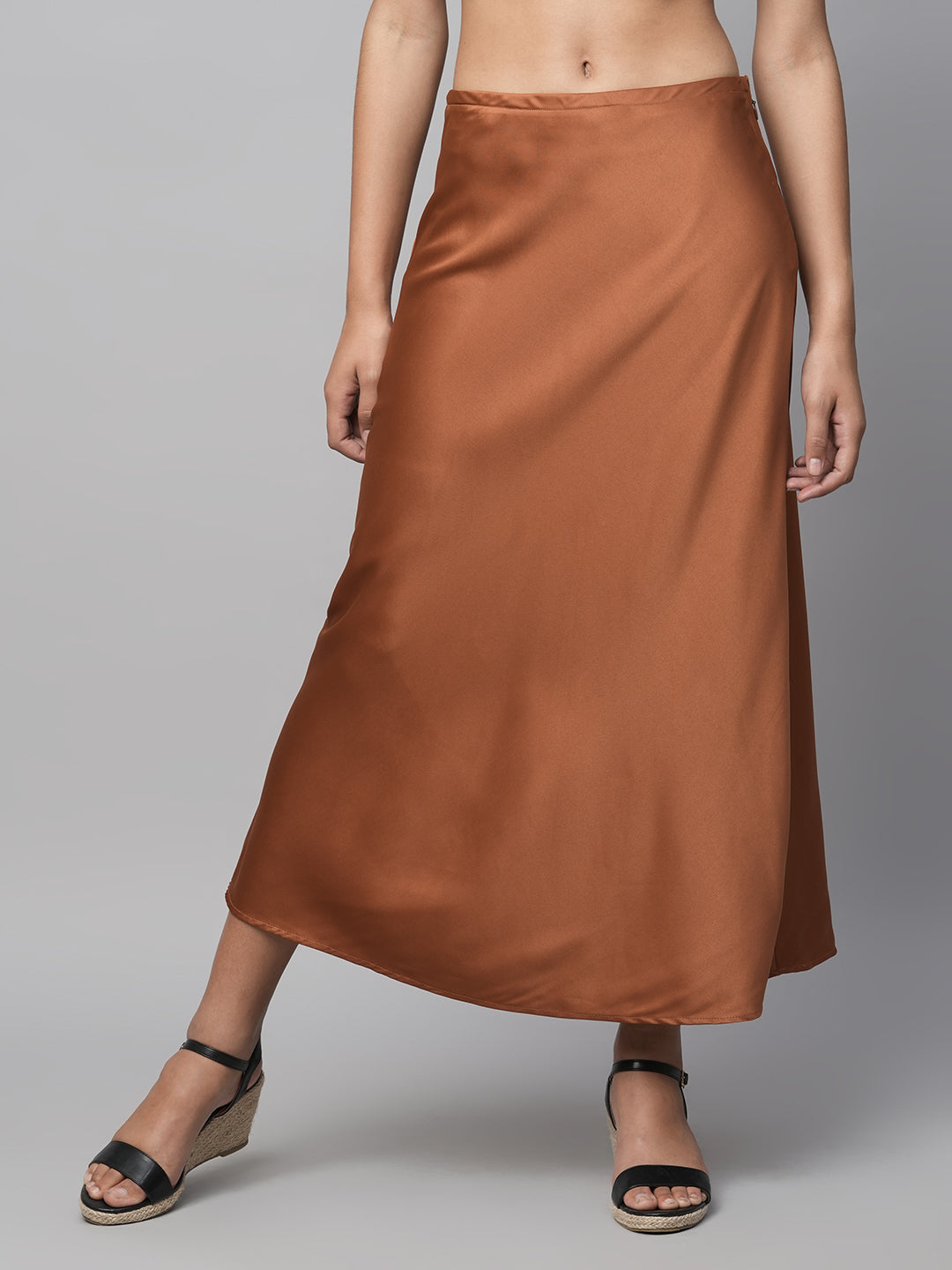 Silk Satin Bias Cut Skirt