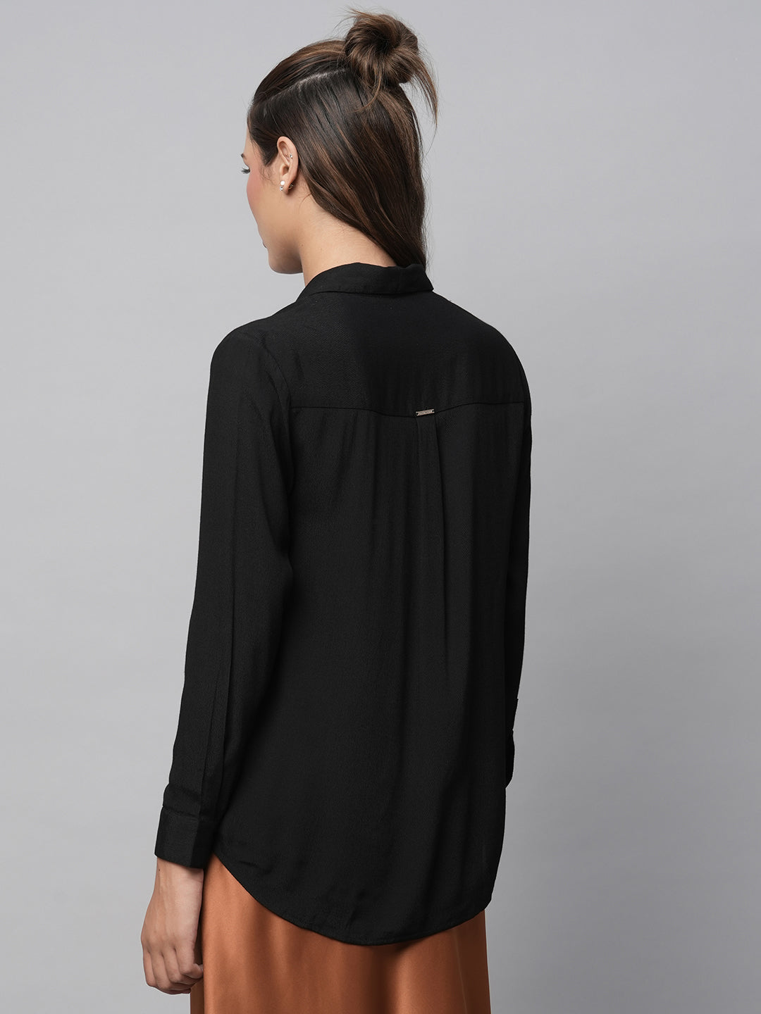 Dull Crepe Slim Fit Fluid Shirt