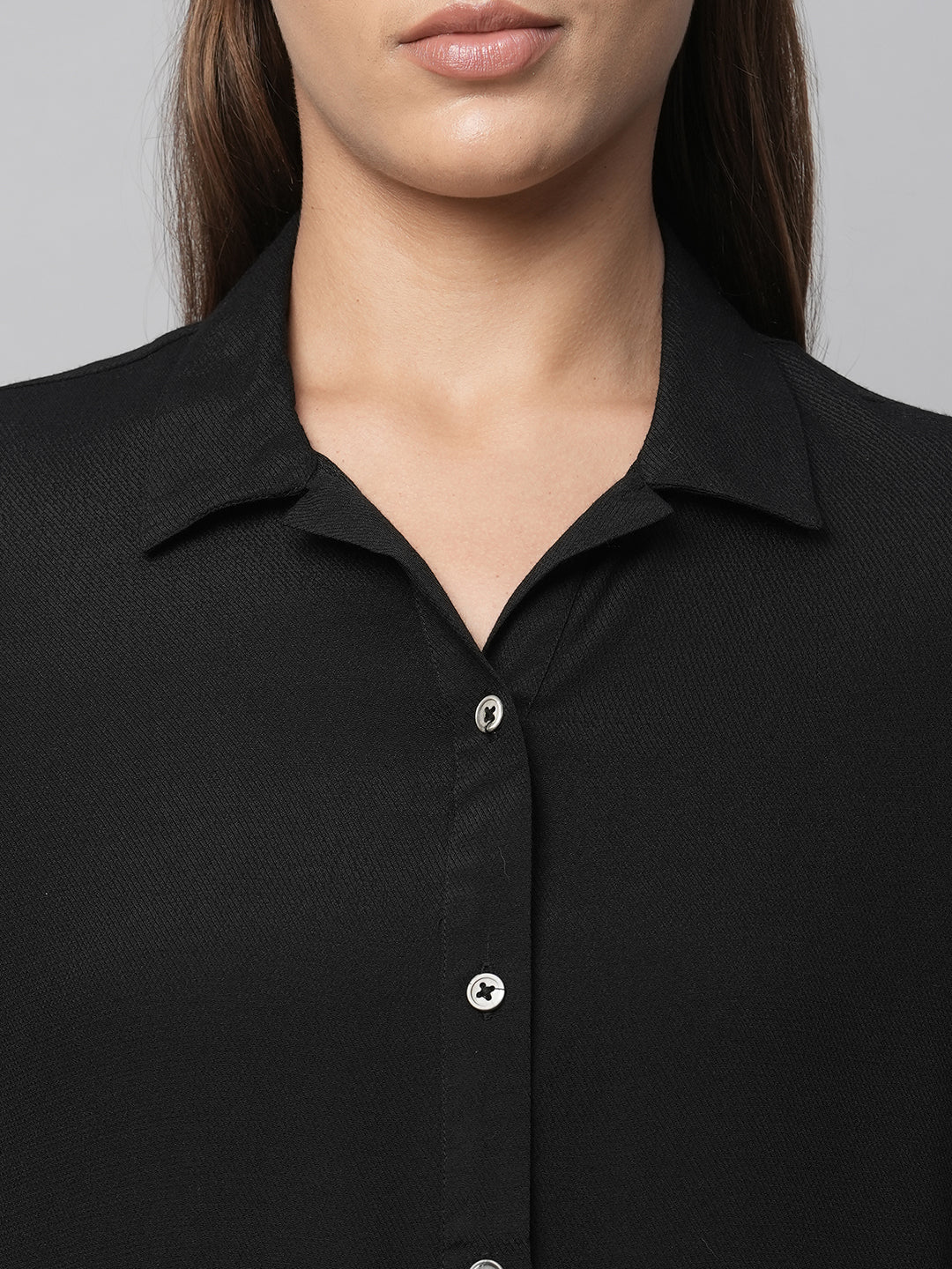 Dull Crepe Slim Fit Fluid Shirt