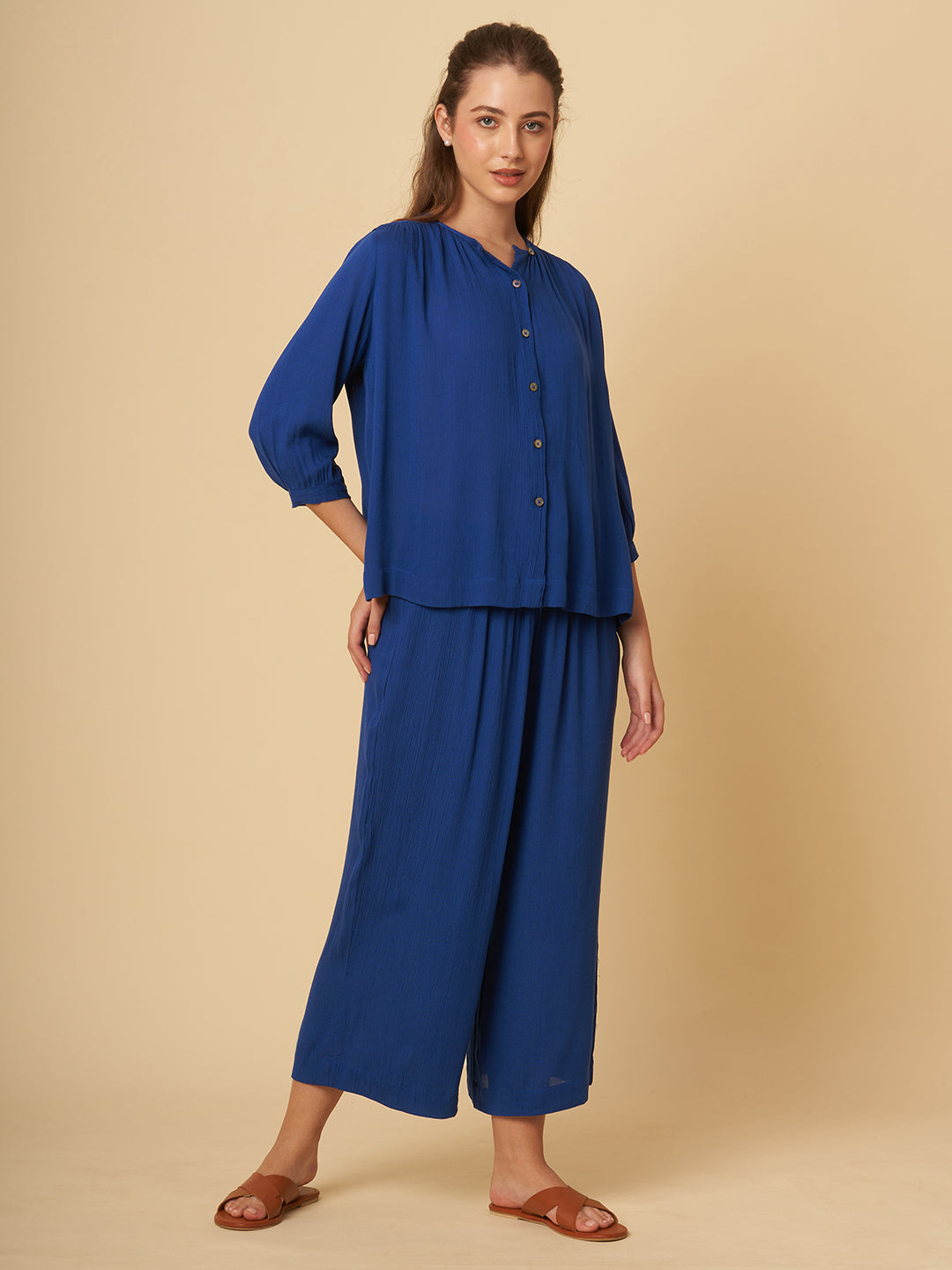 CRINKLE VISCOSE LOUNGE SET