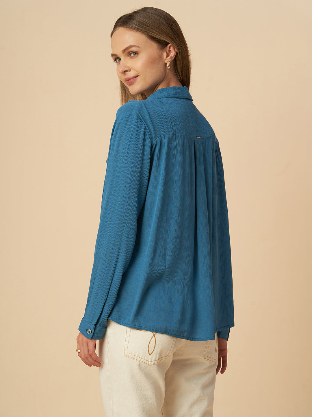 CRINKLE VISCOSE ESSENTIAL SHIRT