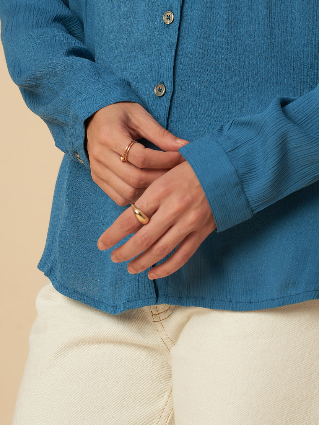 CRINKLE VISCOSE ESSENTIAL SHIRT