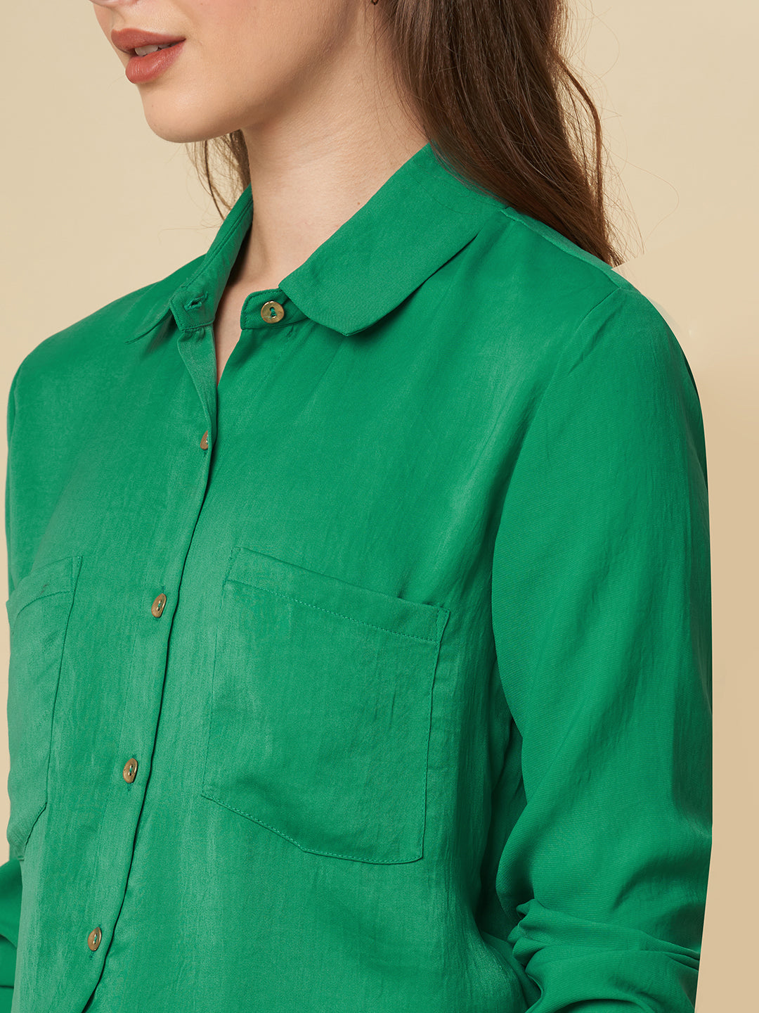 HAMMERED SATIN SHIRT