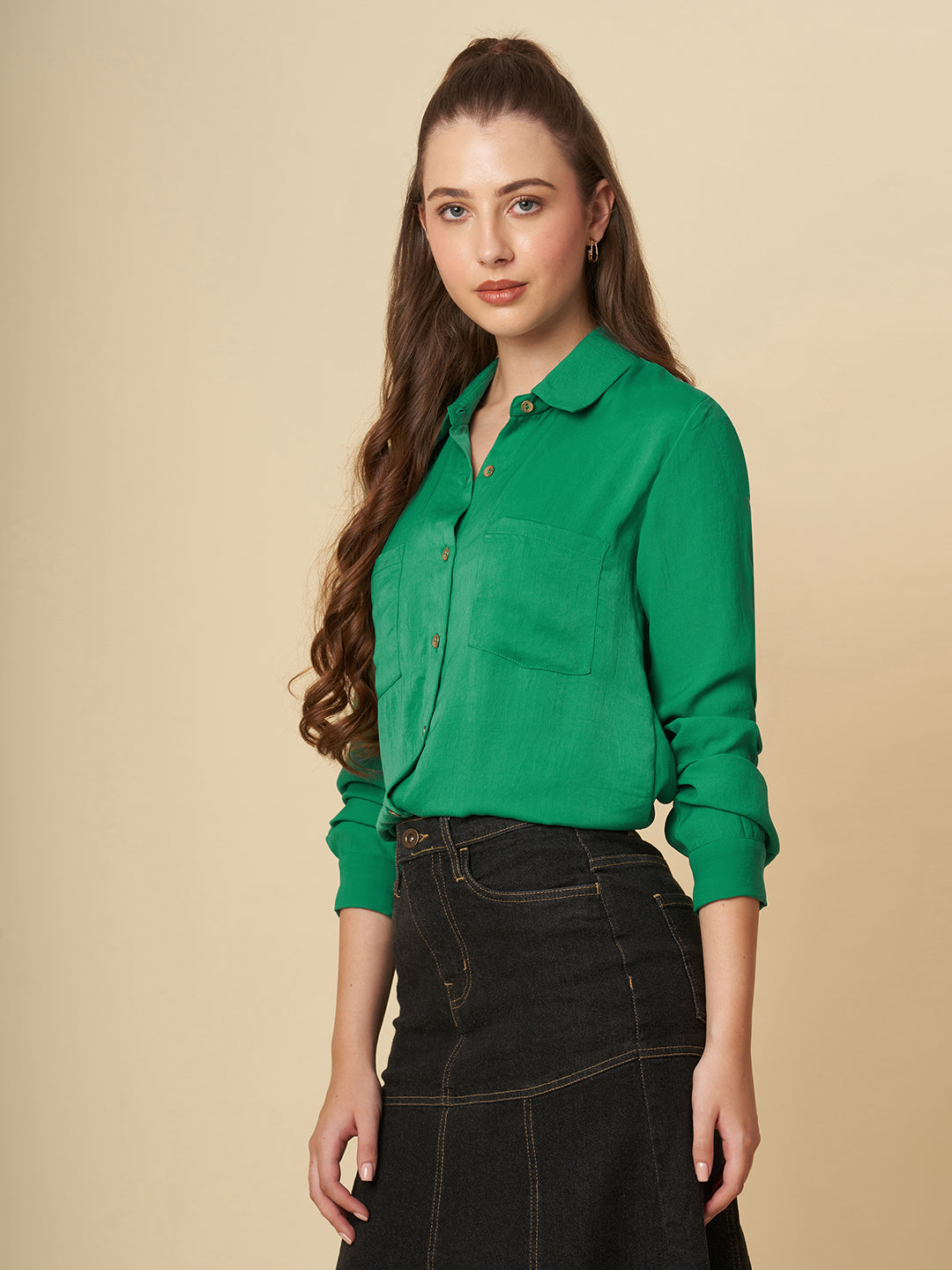 HAMMERED SATIN SHIRT