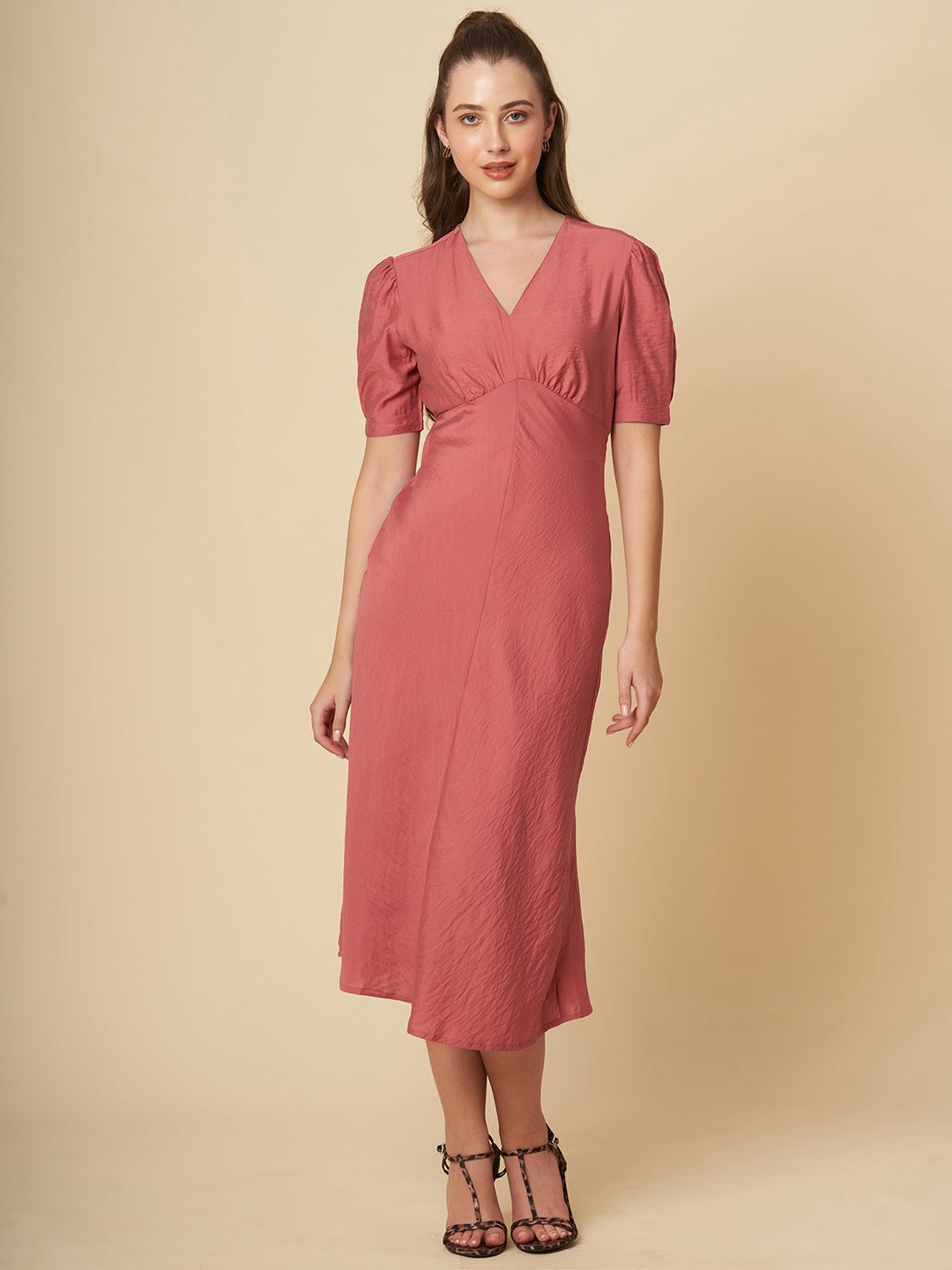 CRUSHED VISCOSE BIAS CUT DRESS