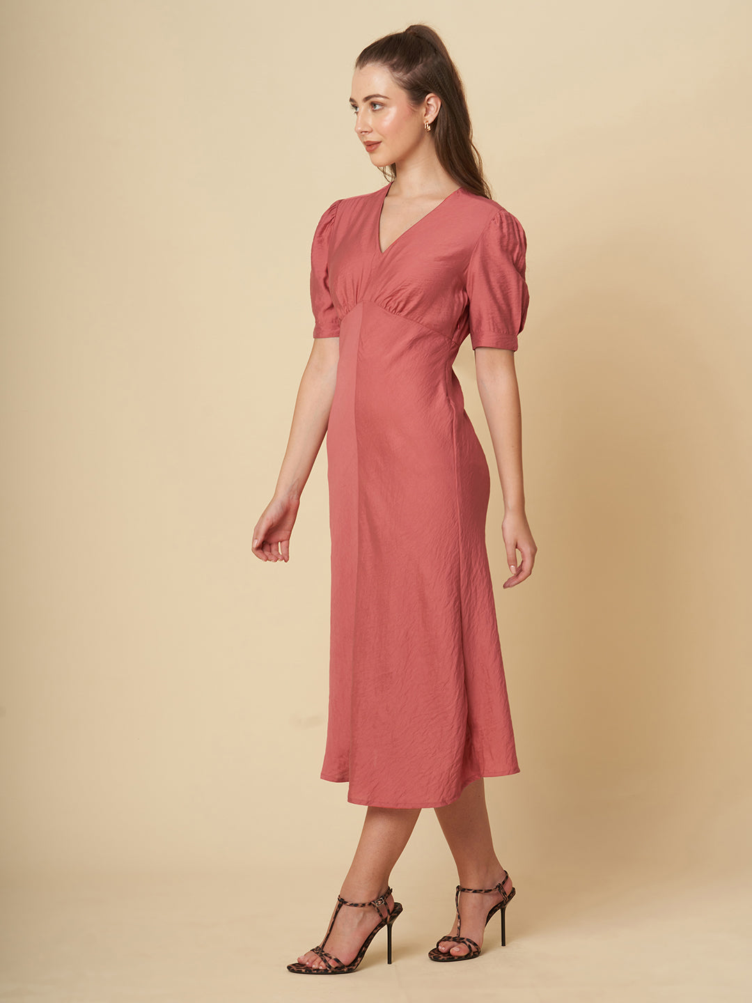 CRUSHED VISCOSE BIAS CUT DRESS