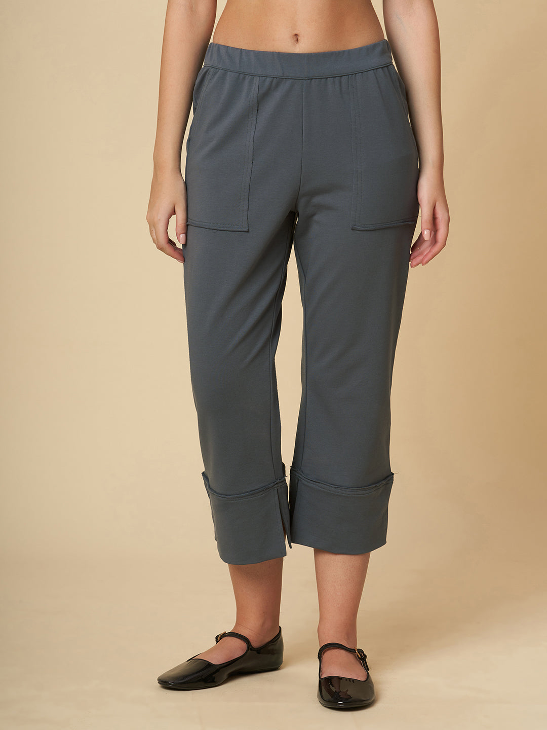 FRENCH TERRY PULL ON CUFFED PANTS