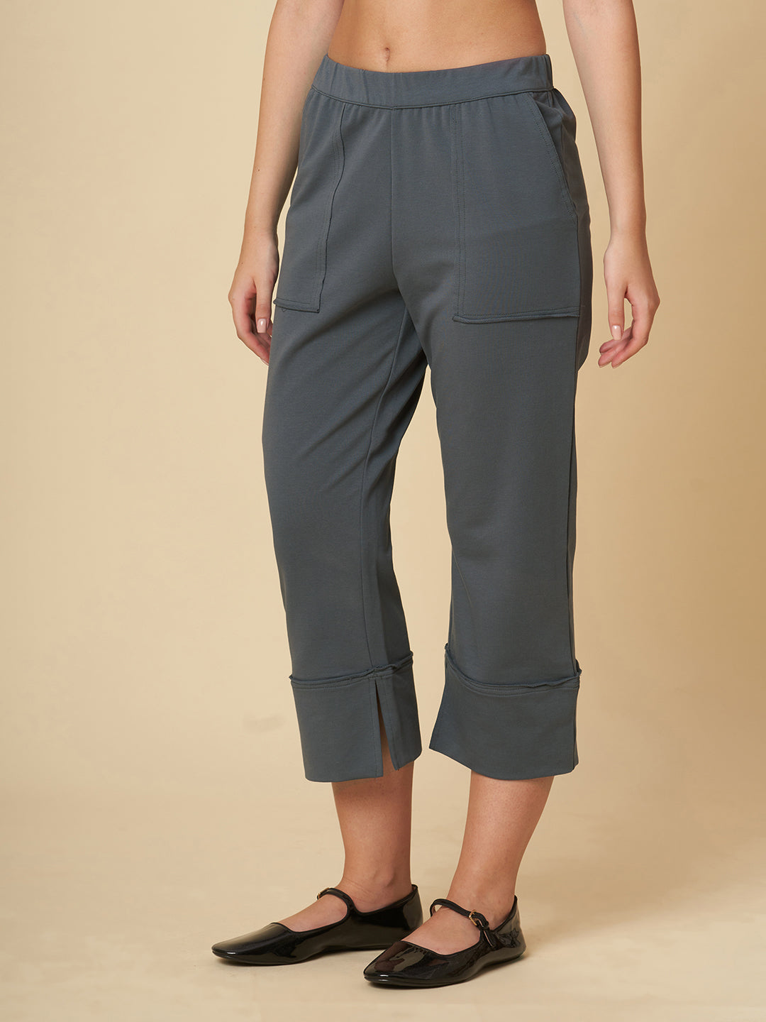 FRENCH TERRY PULL ON CUFFED PANTS