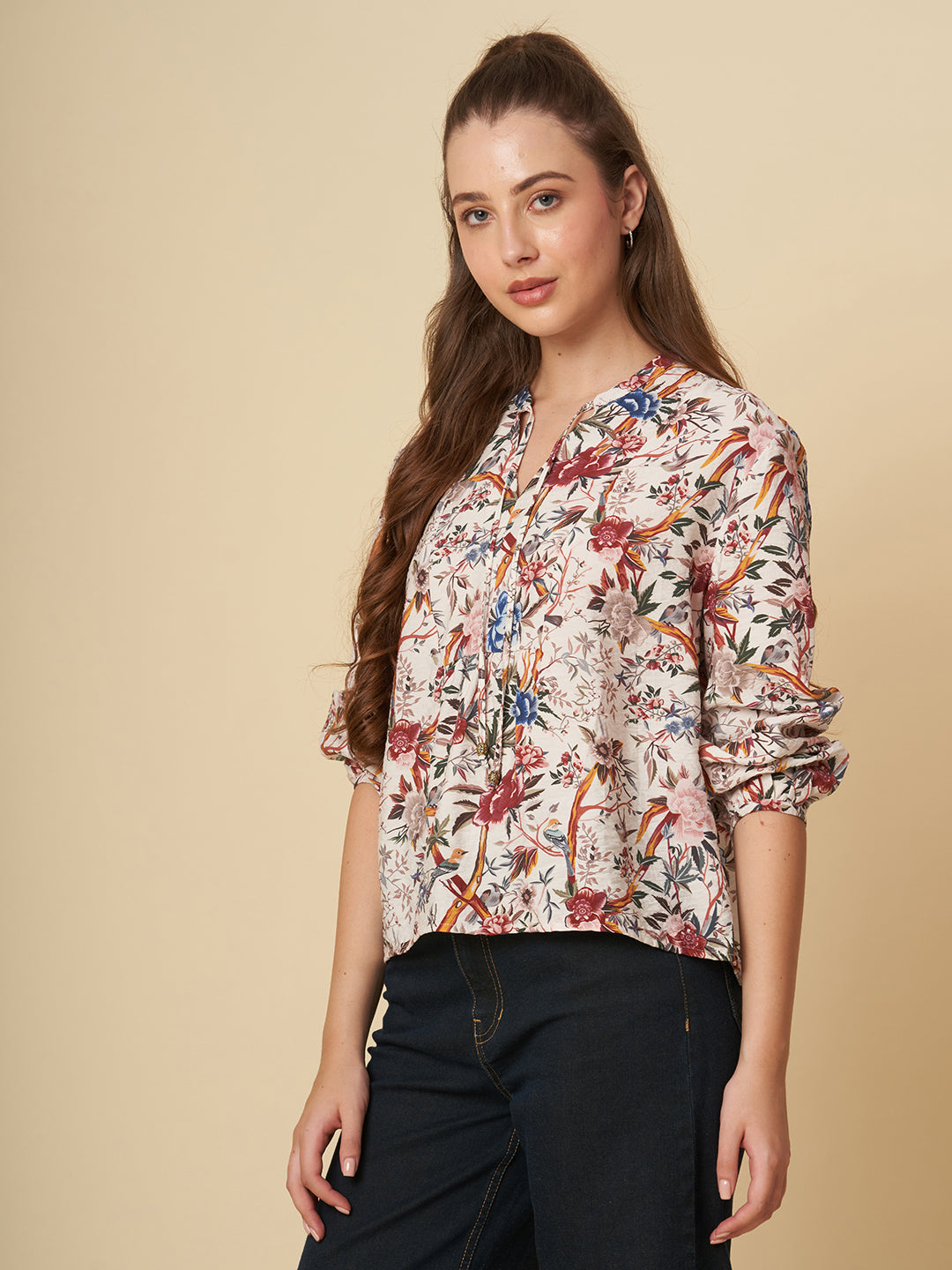 CRUSHED VISCOSE TUNIC TOP