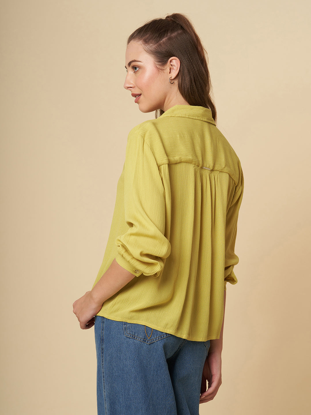 CRINKLE VISCOSE OVERSIZED SHIRT
