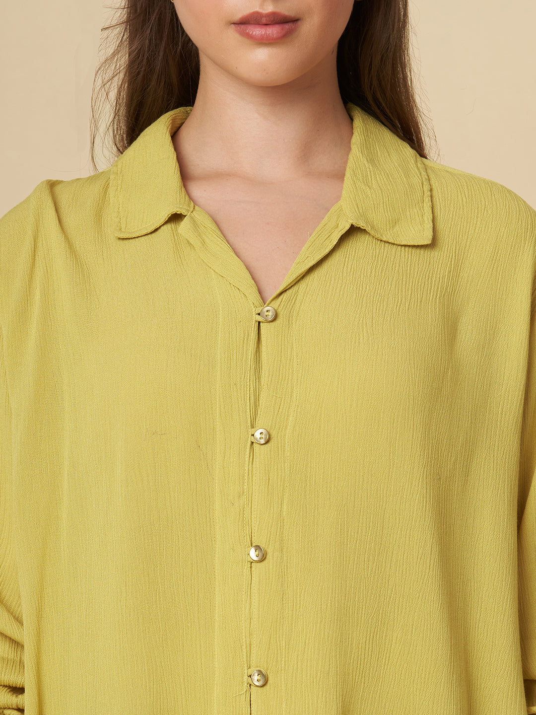 CRINKLE VISCOSE OVERSIZED SHIRT