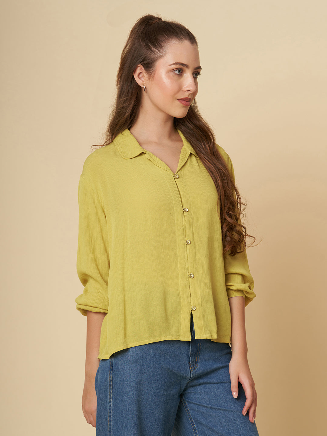CRINKLE VISCOSE OVERSIZED SHIRT