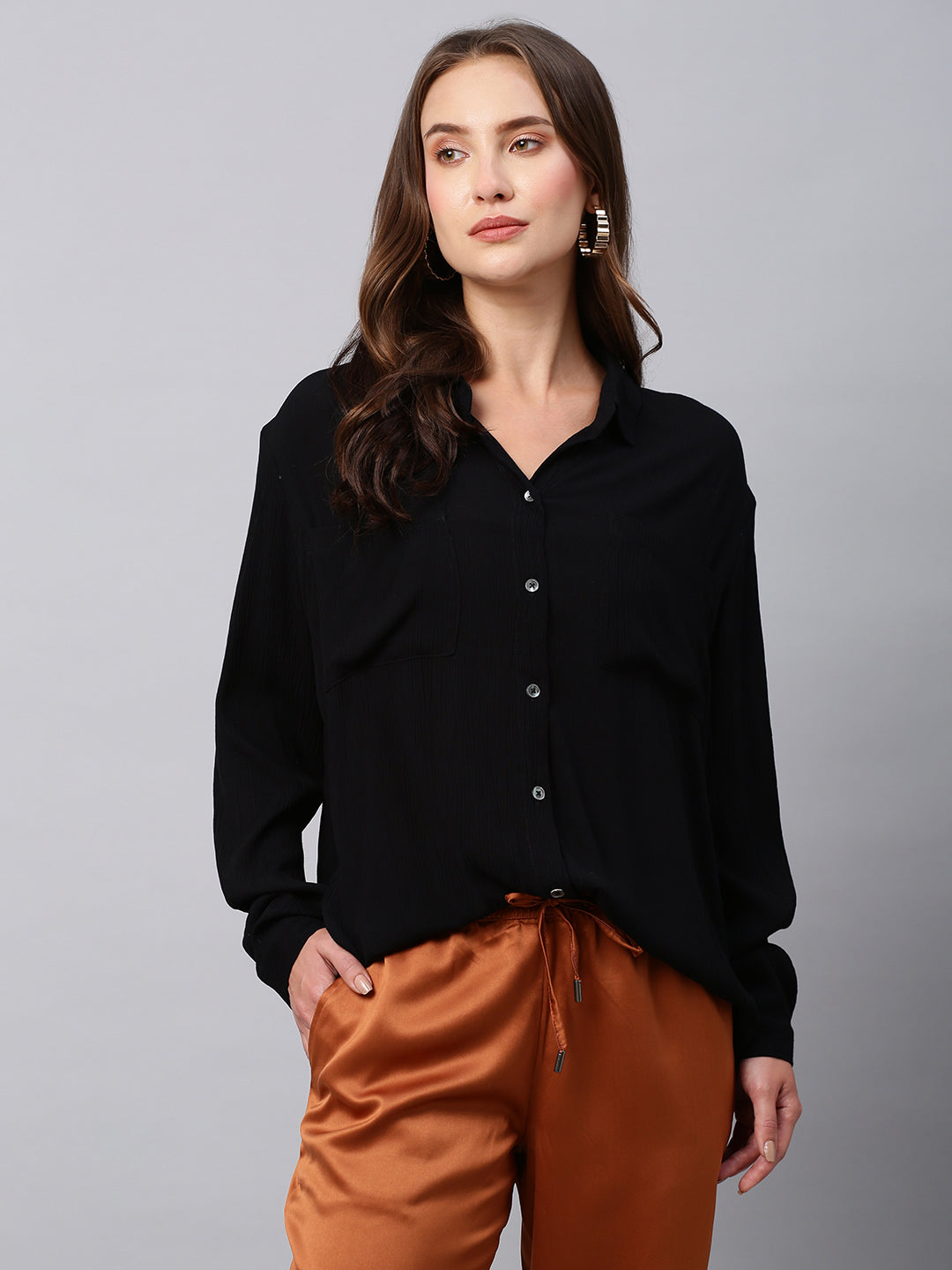 Crinkle Rayon Shirt