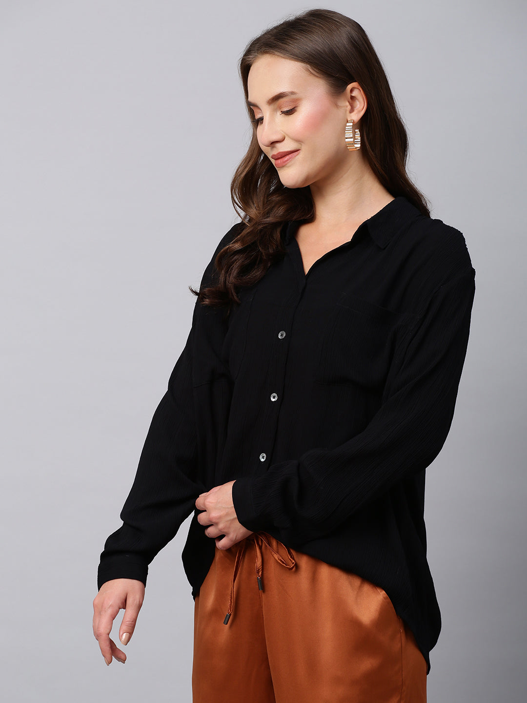 Crinkle Rayon Shirt