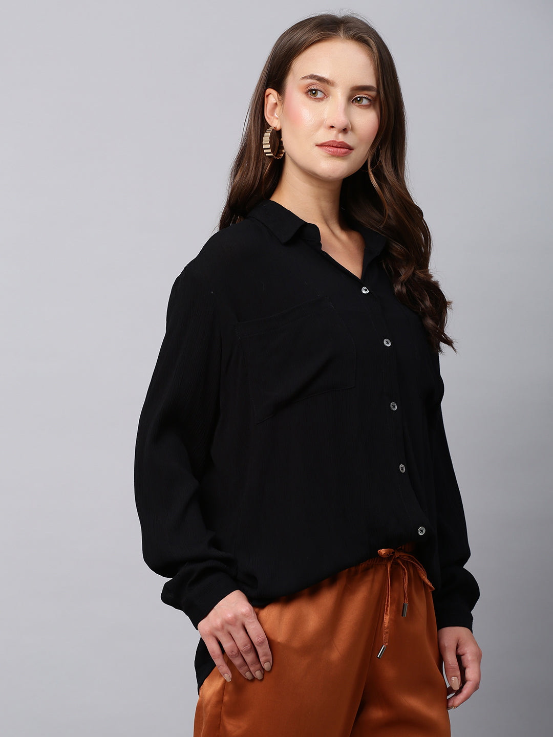 Crinkle Rayon Shirt
