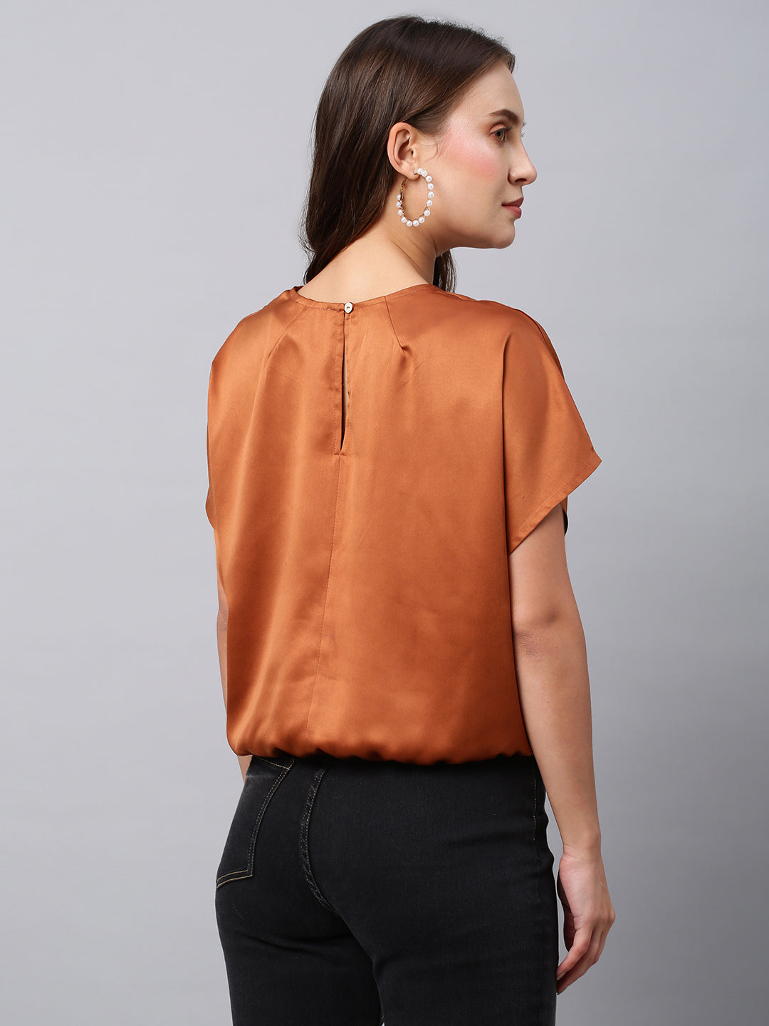 Satin Blouson With An Elasticated Hemline