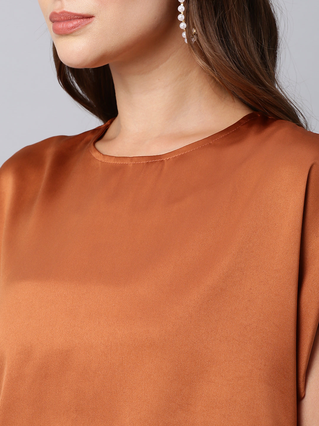 Satin Blouson With An Elasticated Hemline