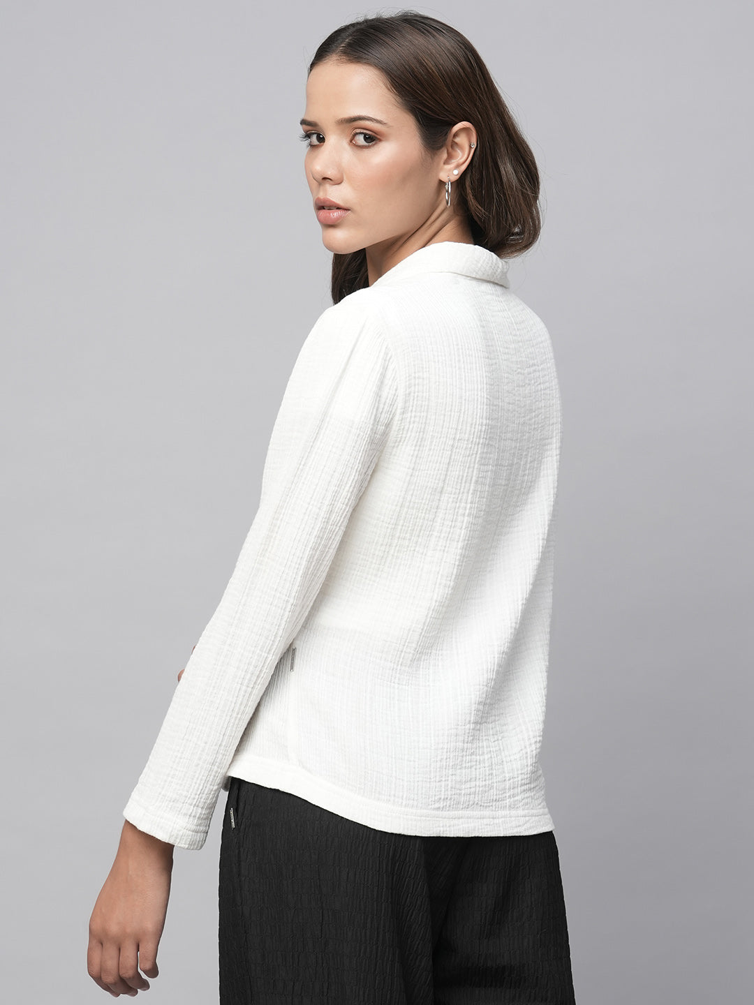 Crinkle Cotton Unlined Fluid Jacket