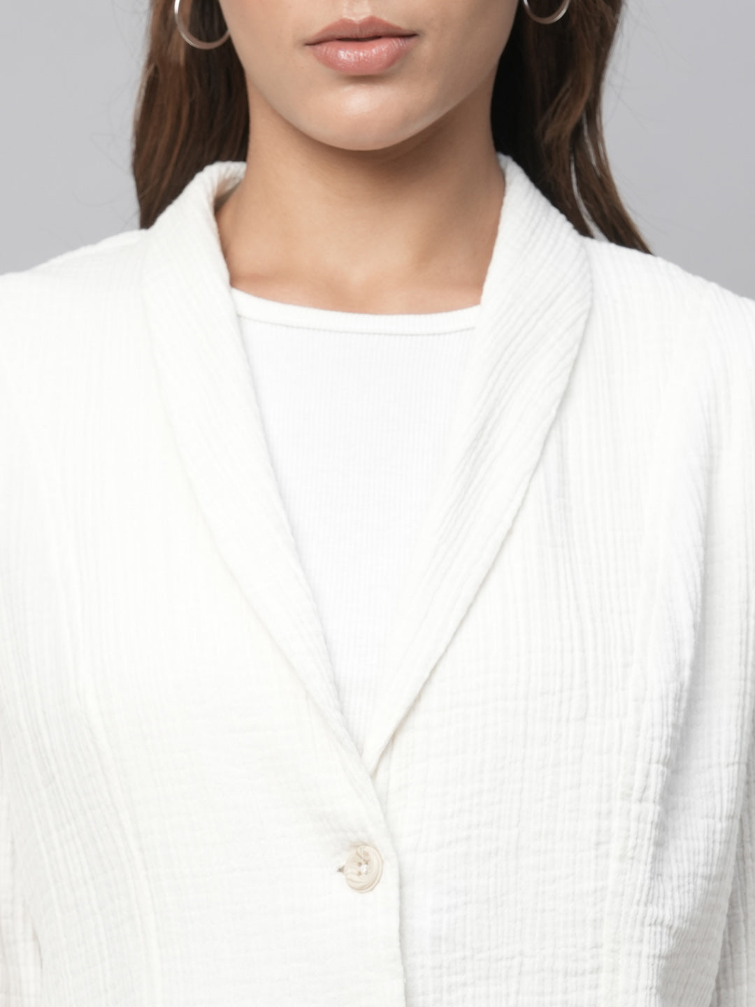 Crinkle Cotton Unlined Fluid Jacket
