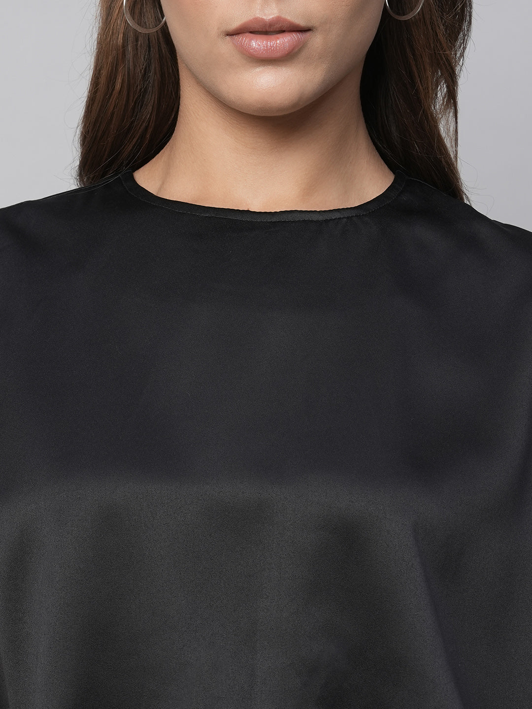 Satin Blouson With An Elasticated Hemline