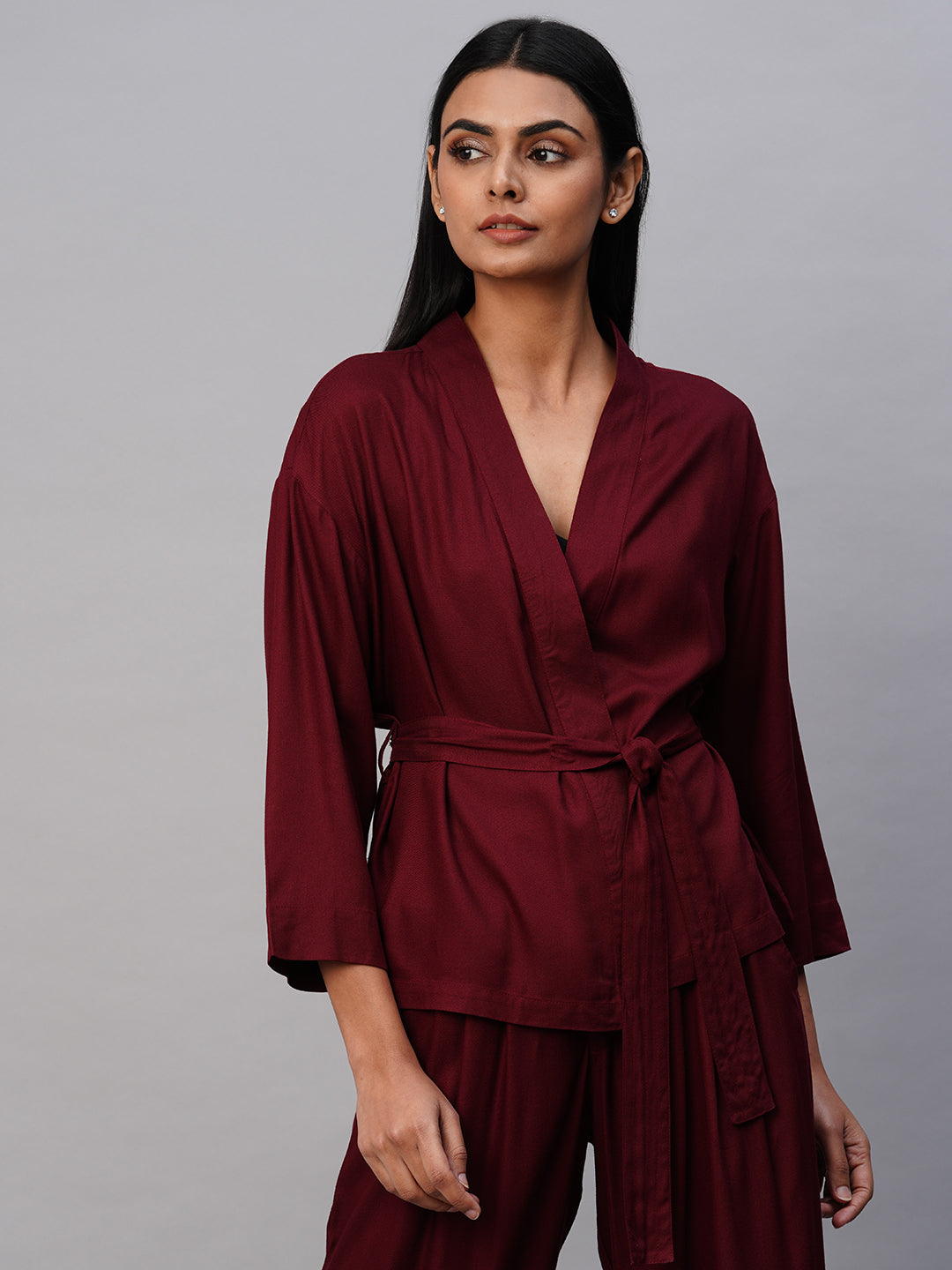 Viscose Twill Kimono Wrap