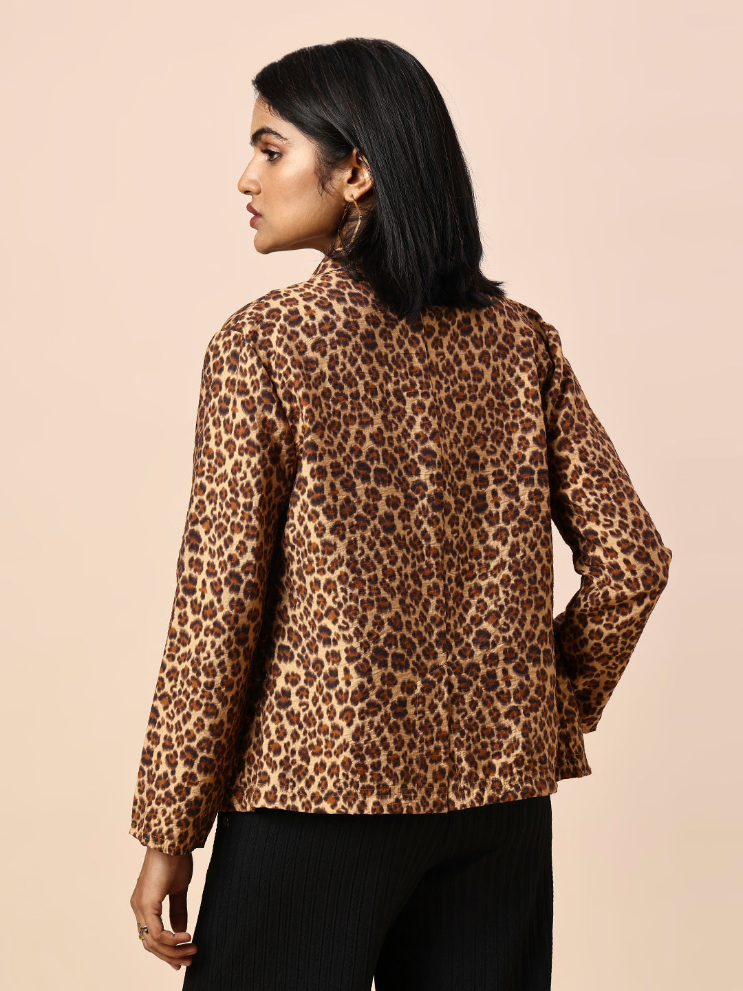 LEOPARD PRINTED FLUID BLAZER