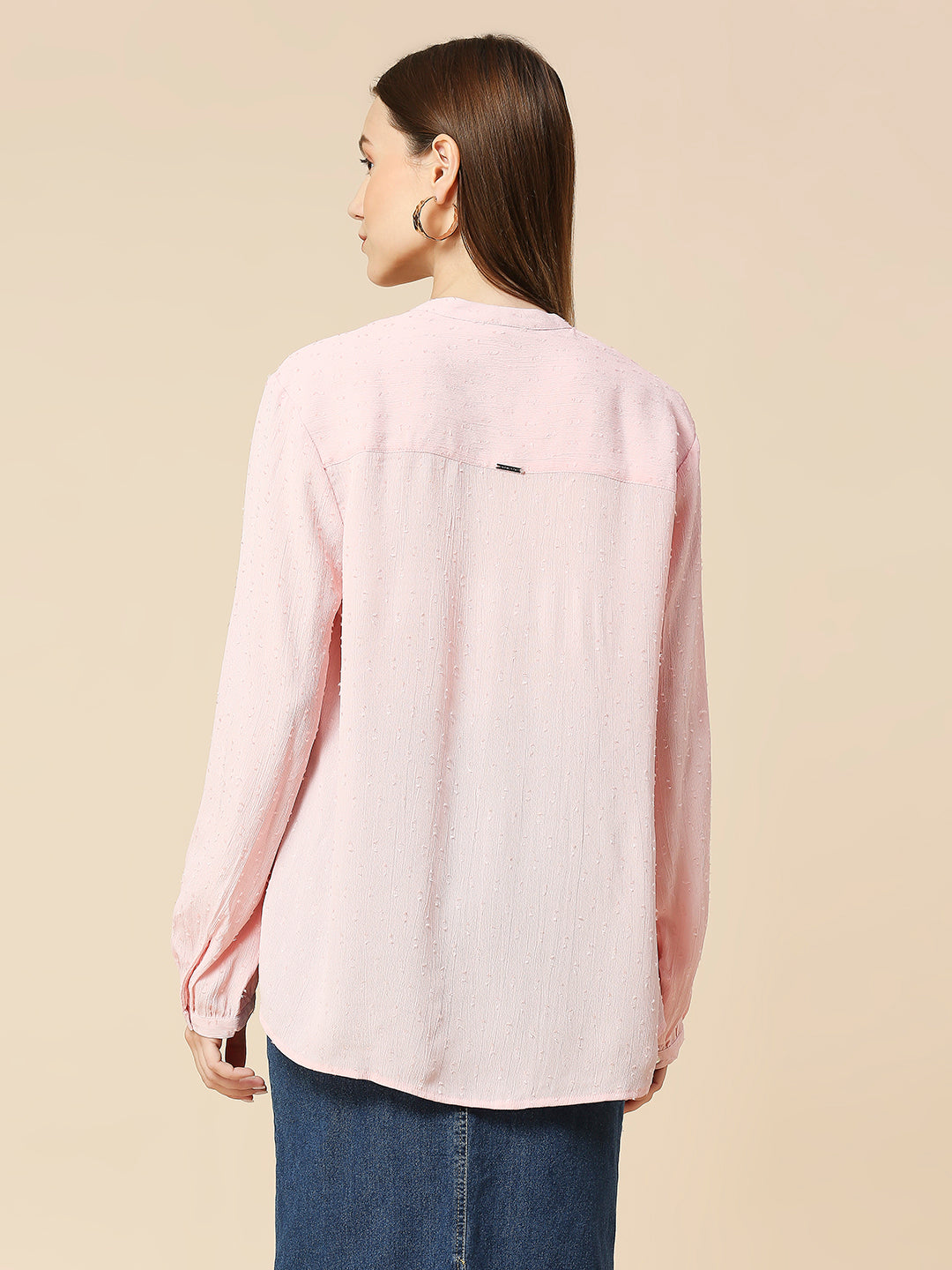 VISCOSE JACQUARD CREPE EASY FIT POP OVER SHIRT